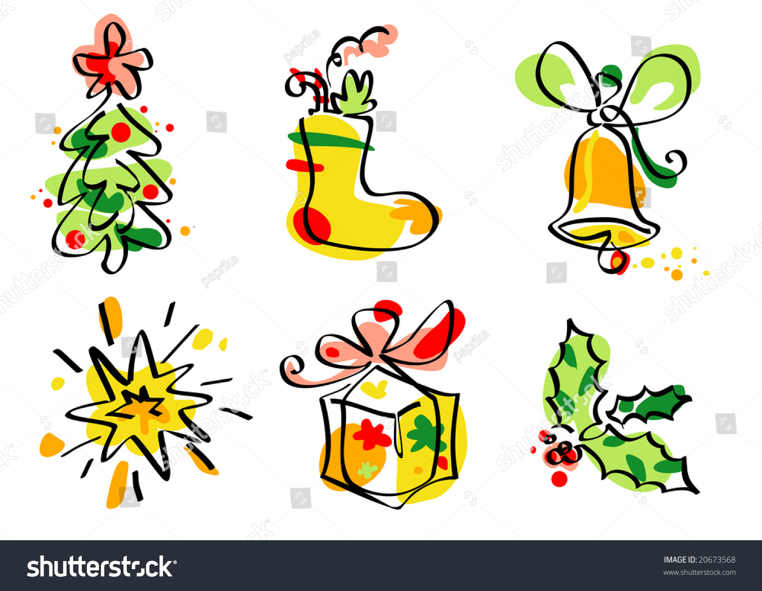 Christmas Icons Stock Vector Illustration 20673568 : Shutterstock