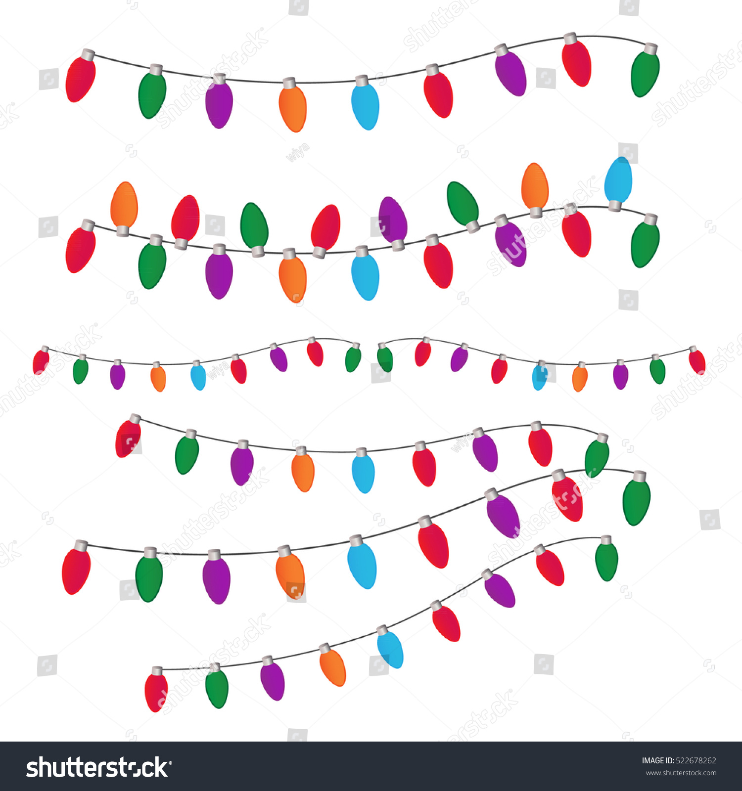 Christmas Light Set Vector - 522678262 : Shutterstock