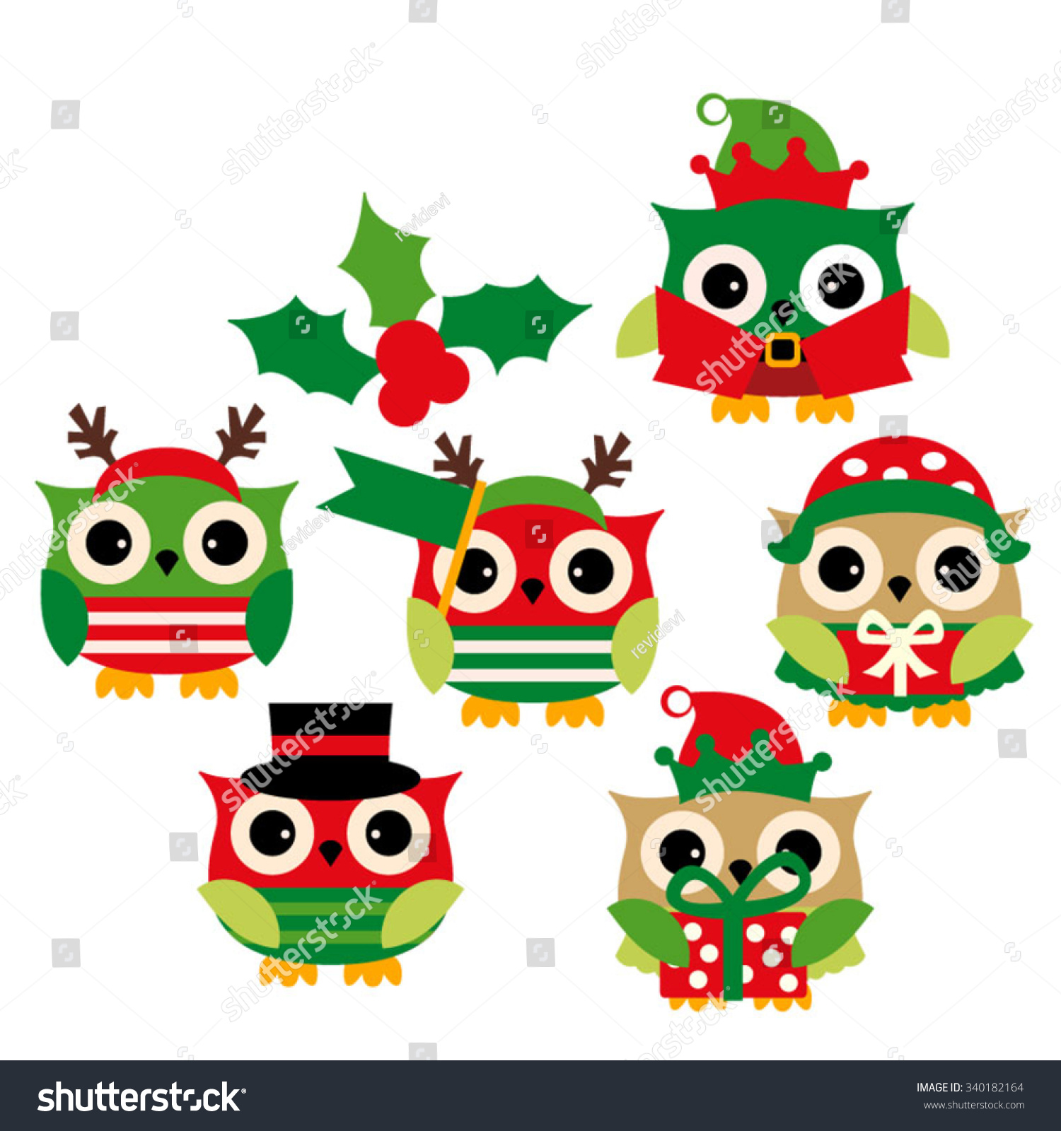 Christmas Owl Vector. - 340182164 : Shutterstock