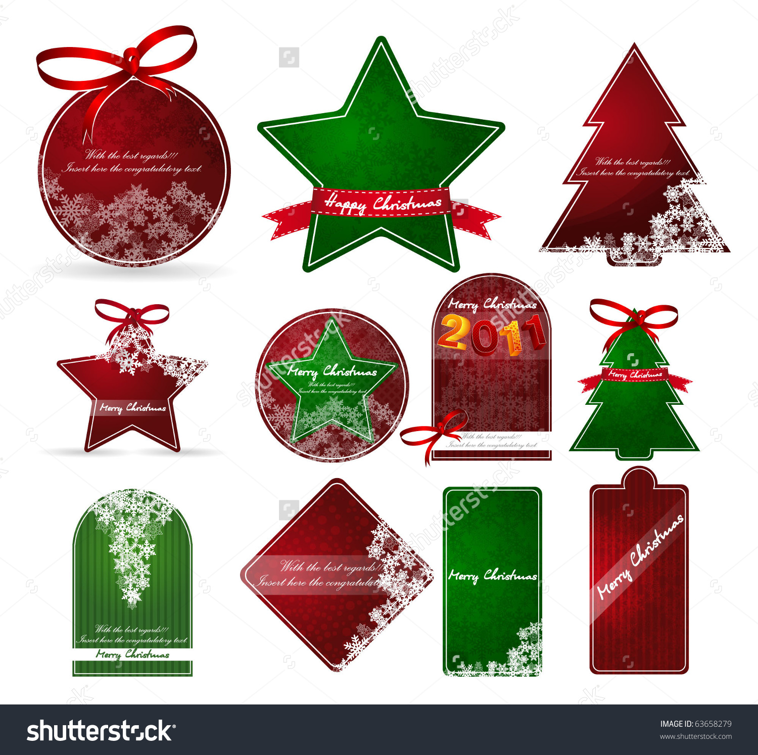 Christmas Price Tags Vector 63658279 Shutterstock