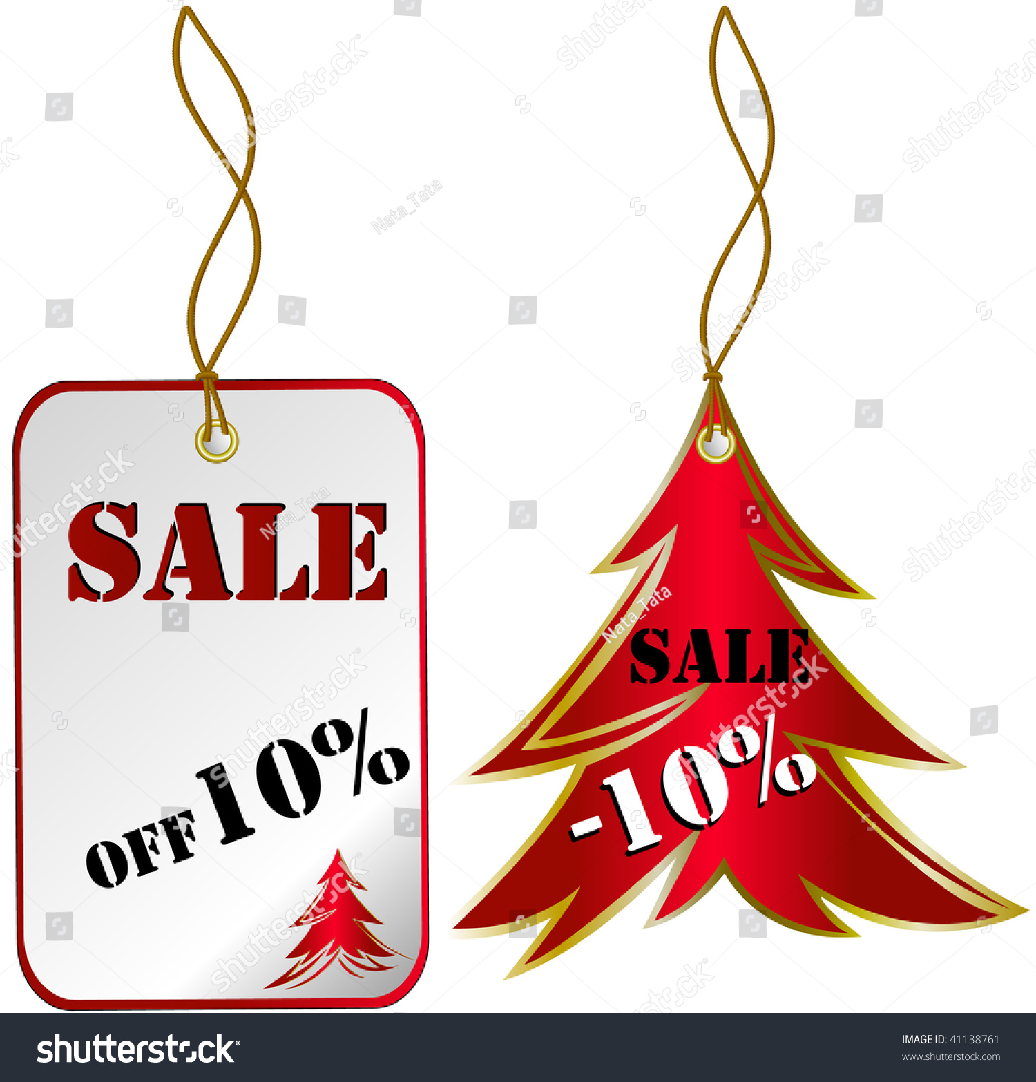 Christmas Sale Shopping Bags And Signs Stock Vector Illustration