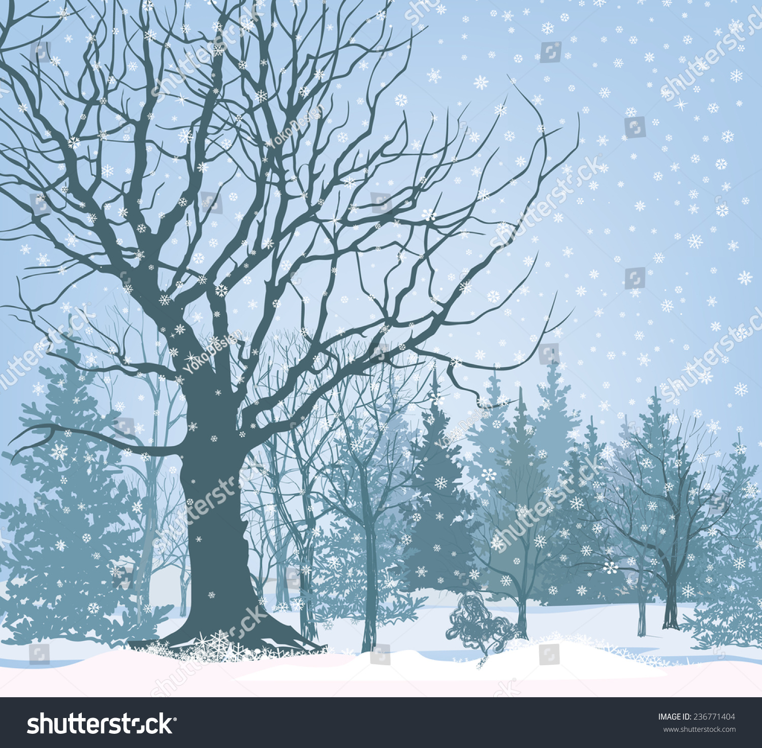 snowy forest clipart - photo #19
