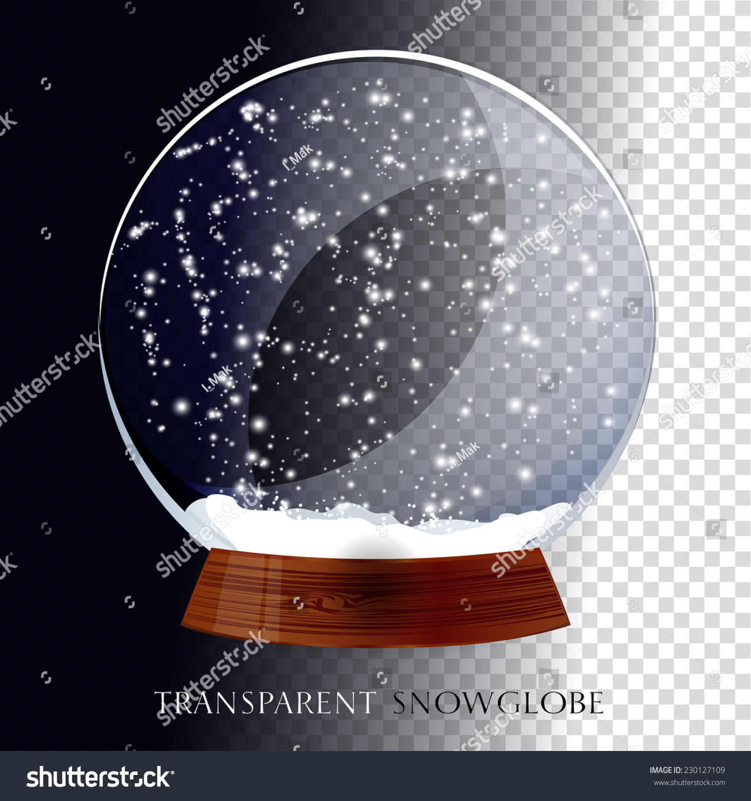 Christmas Transparent Snowglobe Stock Vector Royalty Free 230127109