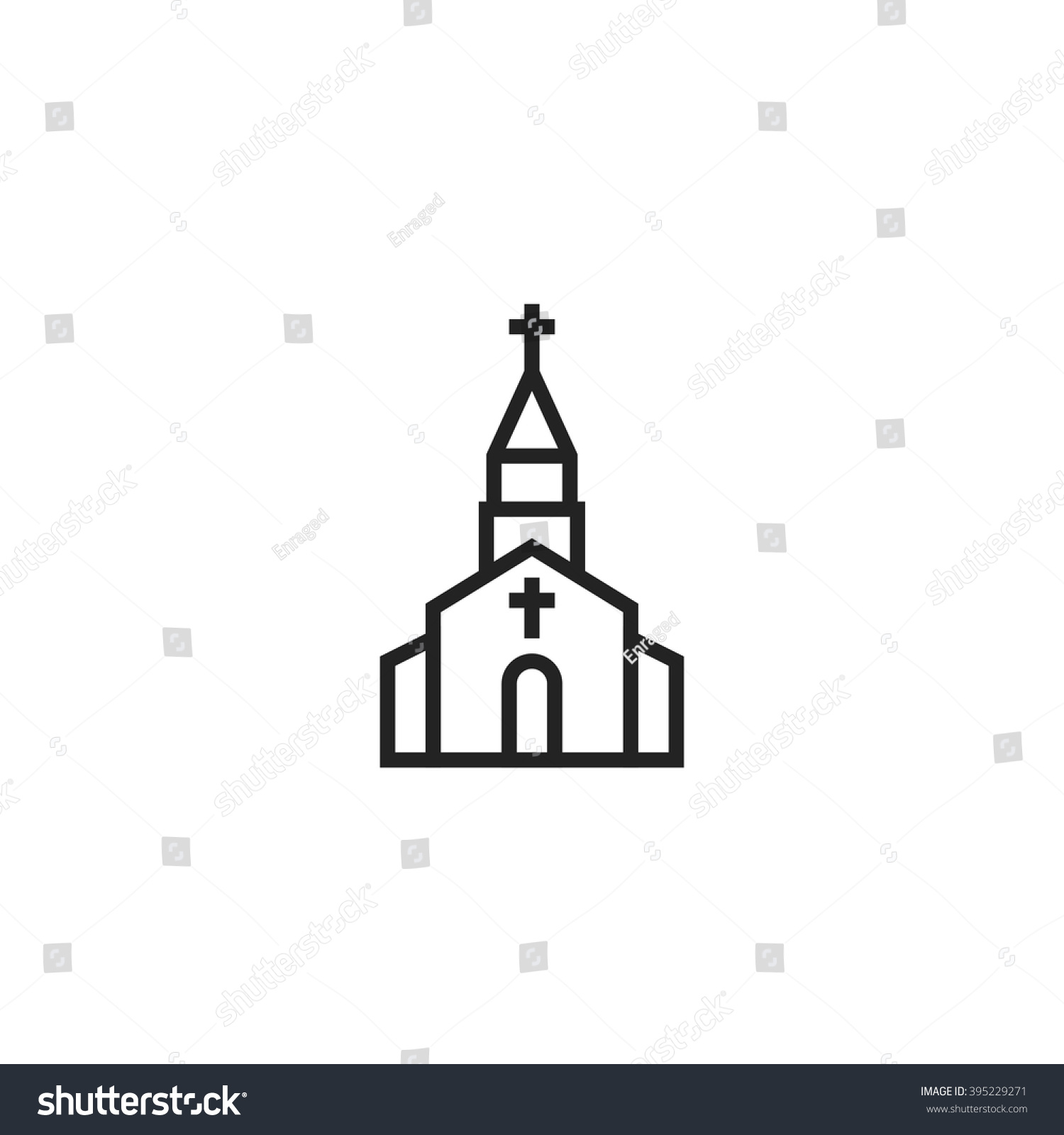 Church Outline Icon Church Outline Icon