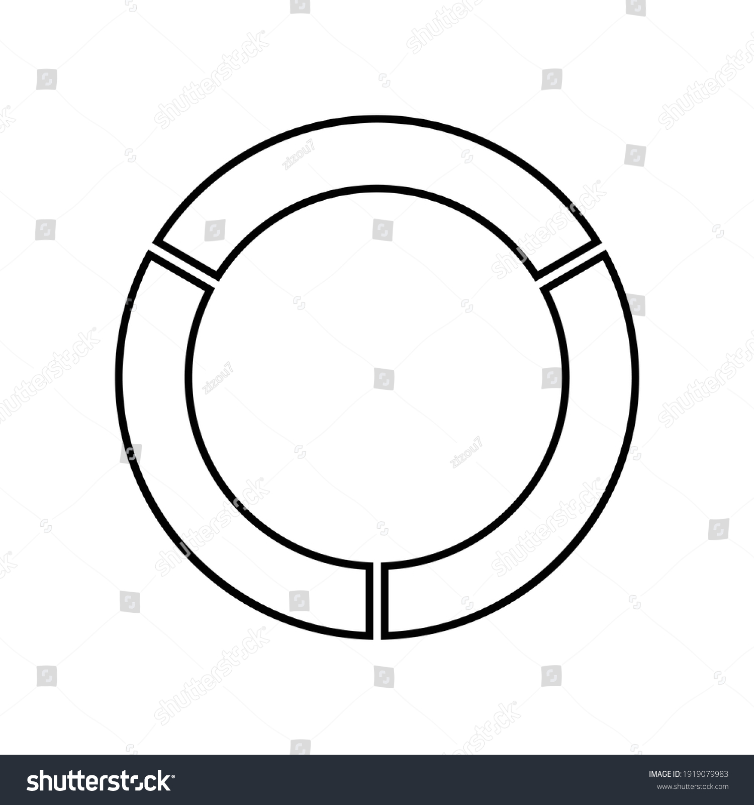 Circle Divided Into Three Equal Segments Stock Vector Royalty Free