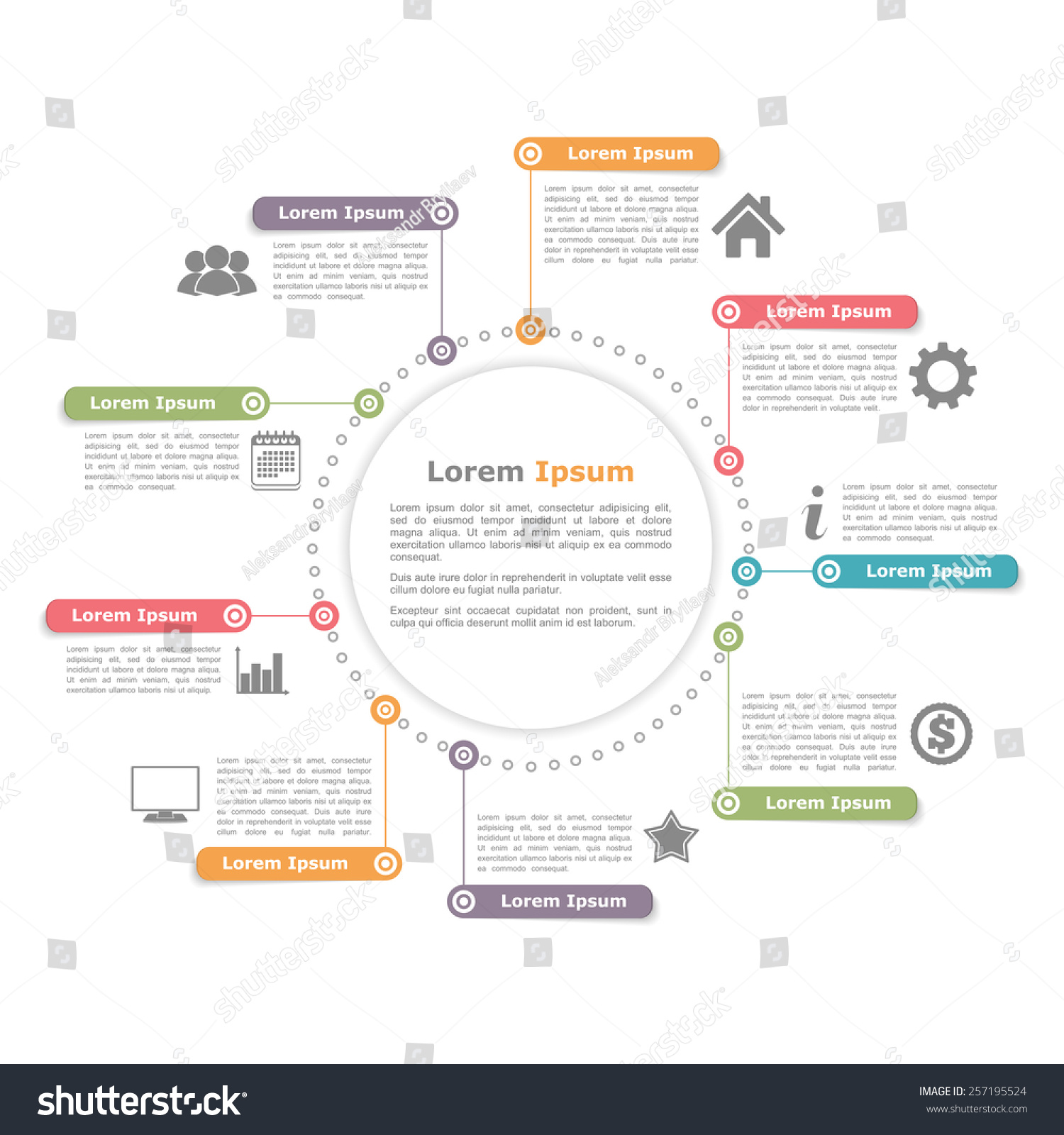 Circle Infographics Design, Round Process Diagram Template, Vector ...