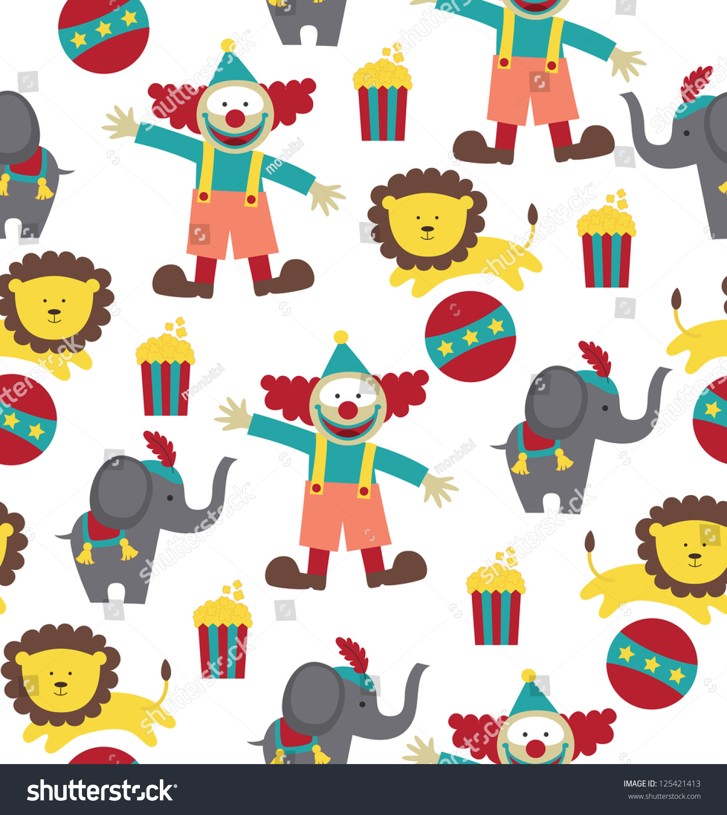 Circus Pattern Design. Vector Illustration 125421413 Shutterstock