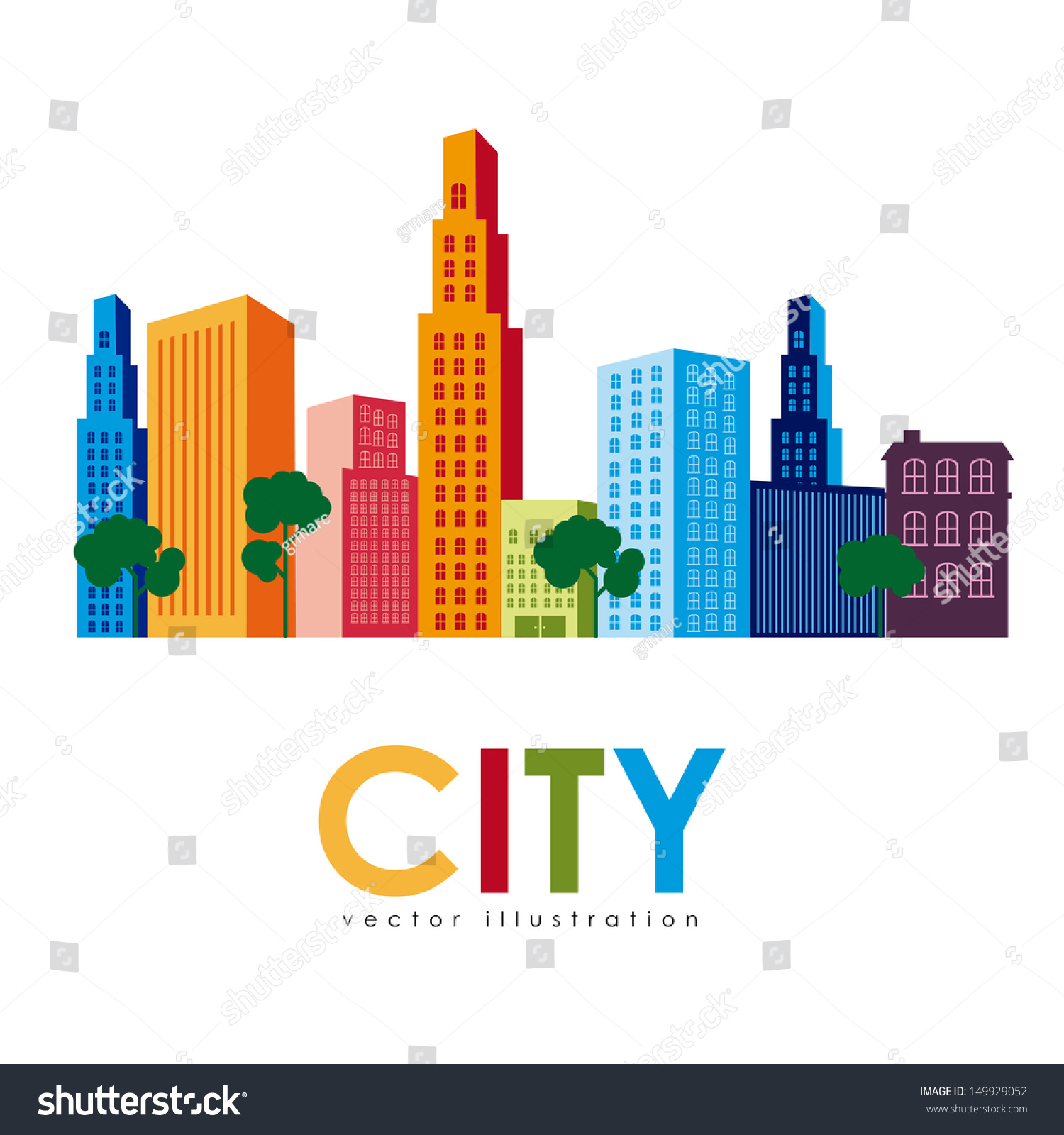 City Design Over White Background Vector Illustration - 149929052