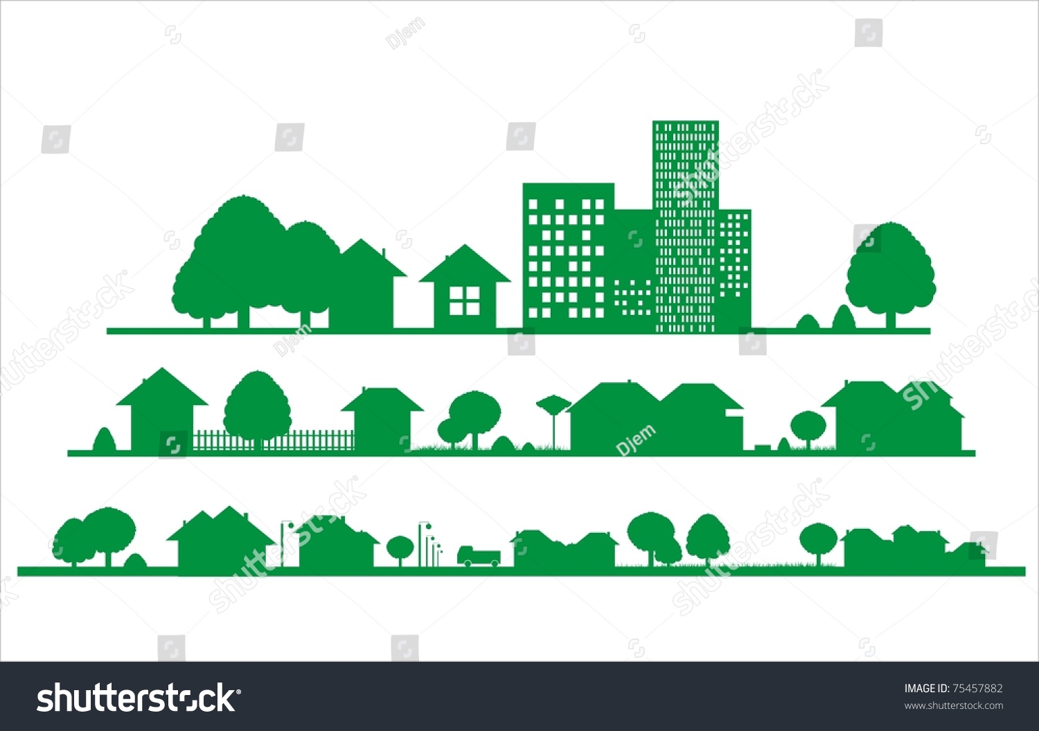 City Vector Background - 75457882 : Shutterstock