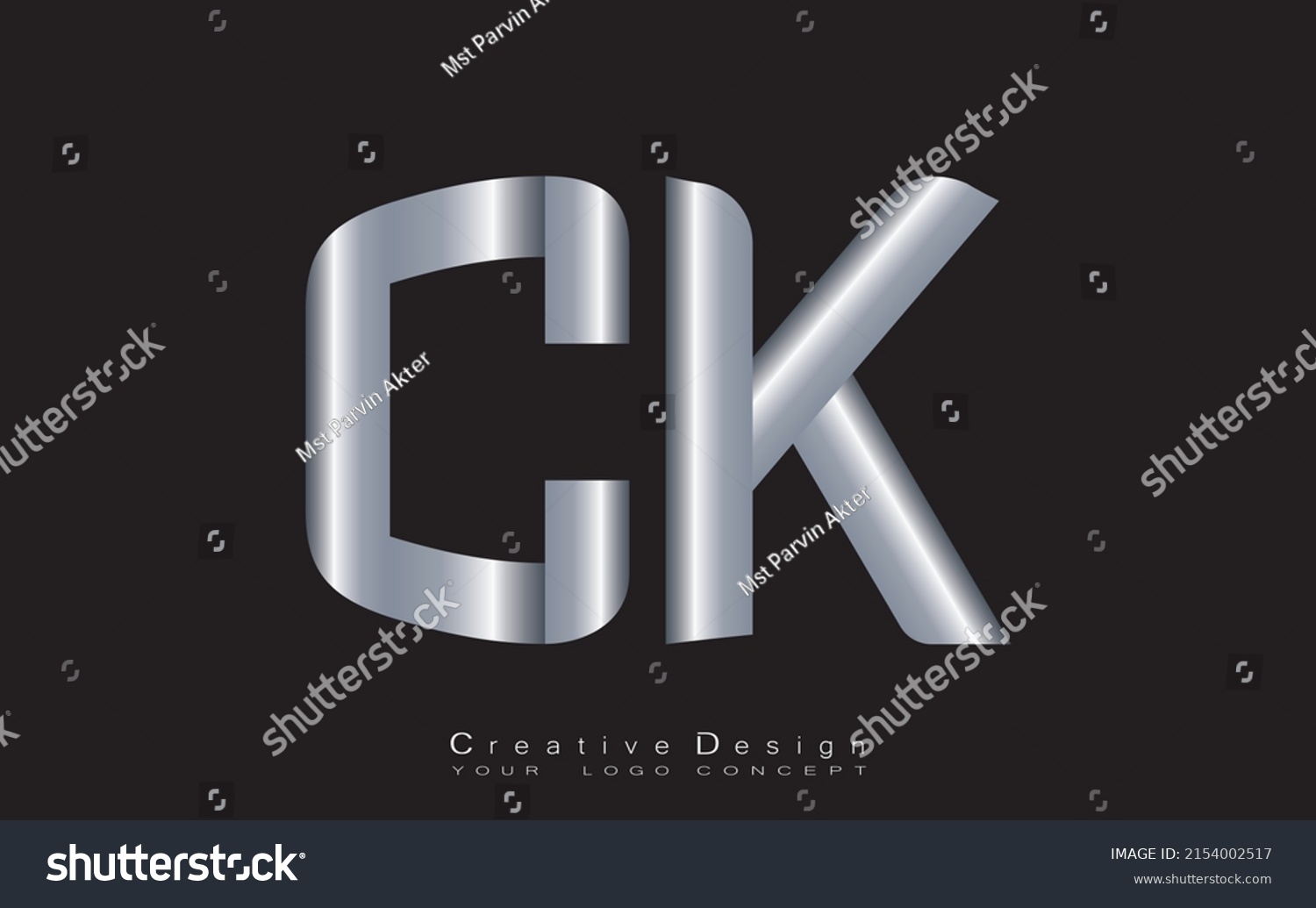 Ck Letter Logo Design Template Vector Stock Vector Royalty Free