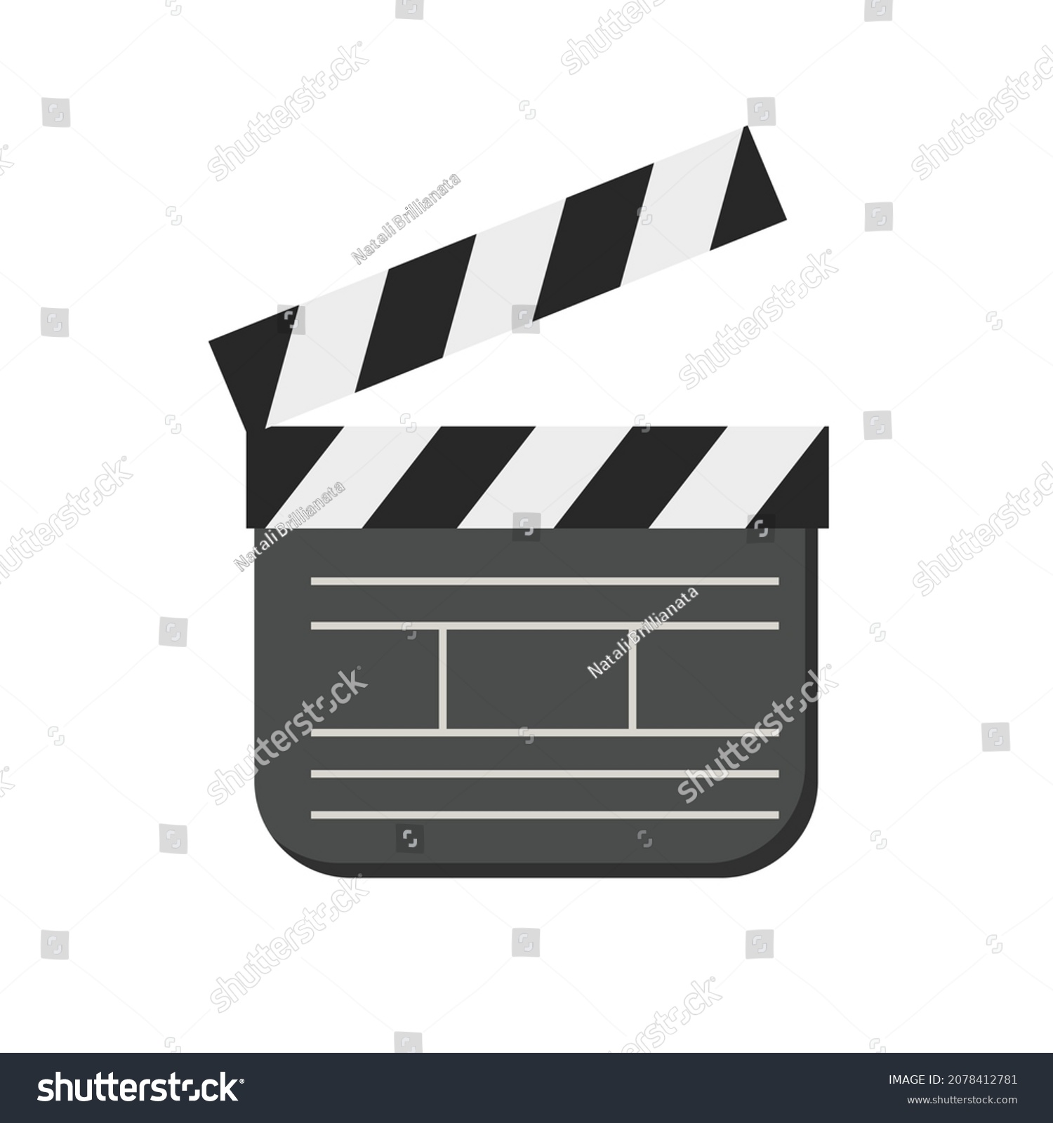 Clapperboard Open Icon On White Background Stock Vector Royalty Free