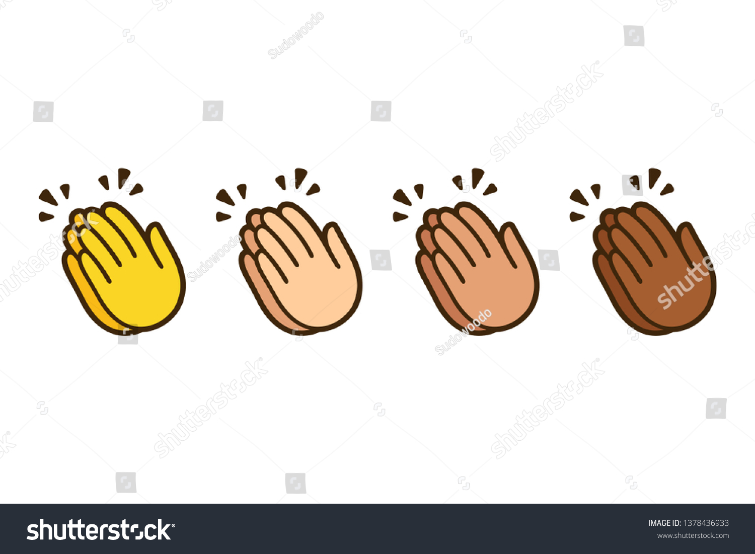 Clapping Hands Emoji Applause Icon Different Stock Vector Royalty Free