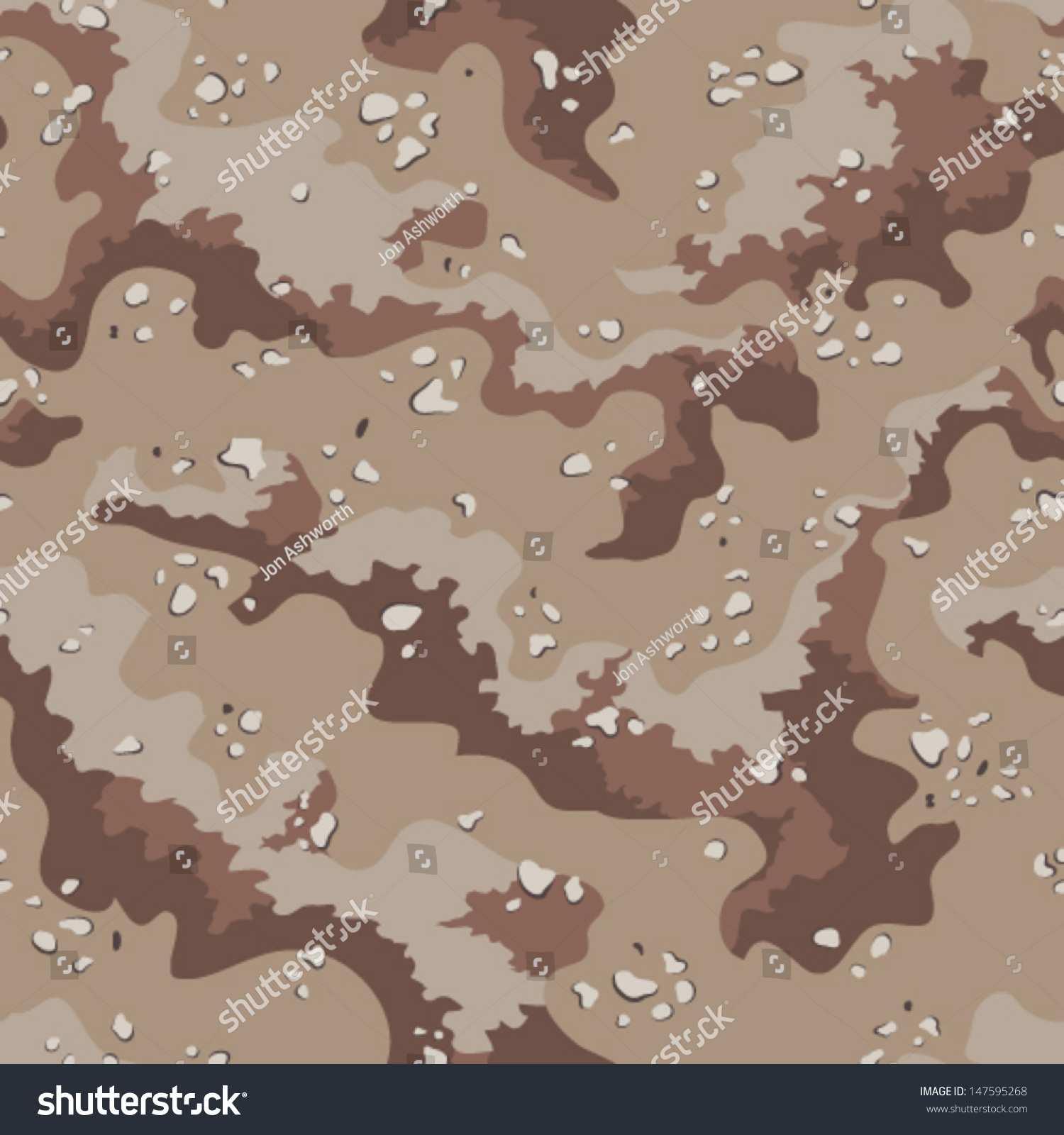 Classic Desert Camo Pattern Seamless Repeatable Stock Vector 147595268