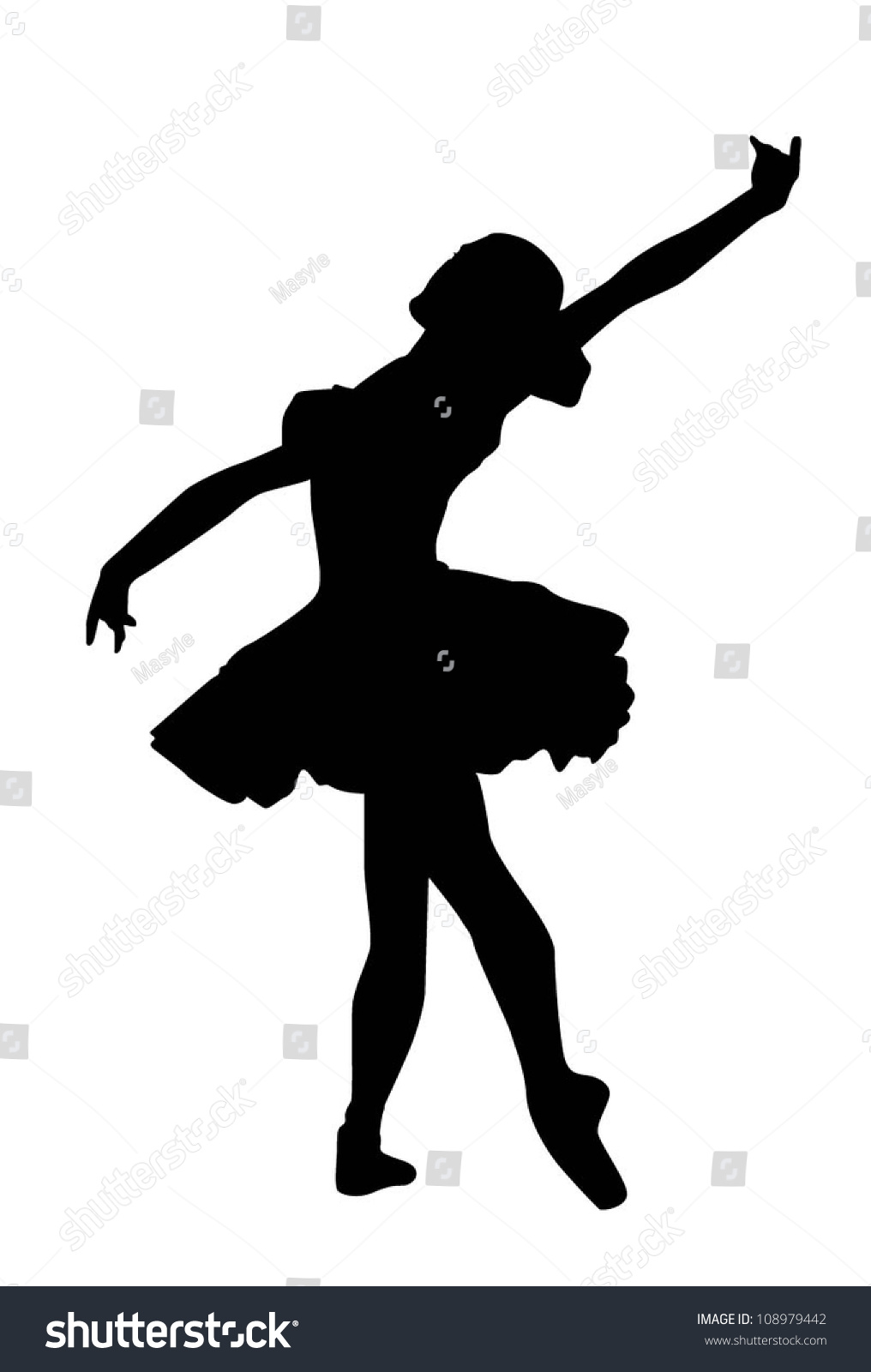 Classical Ballet Silhouette Stock Vector Illustration 108979442