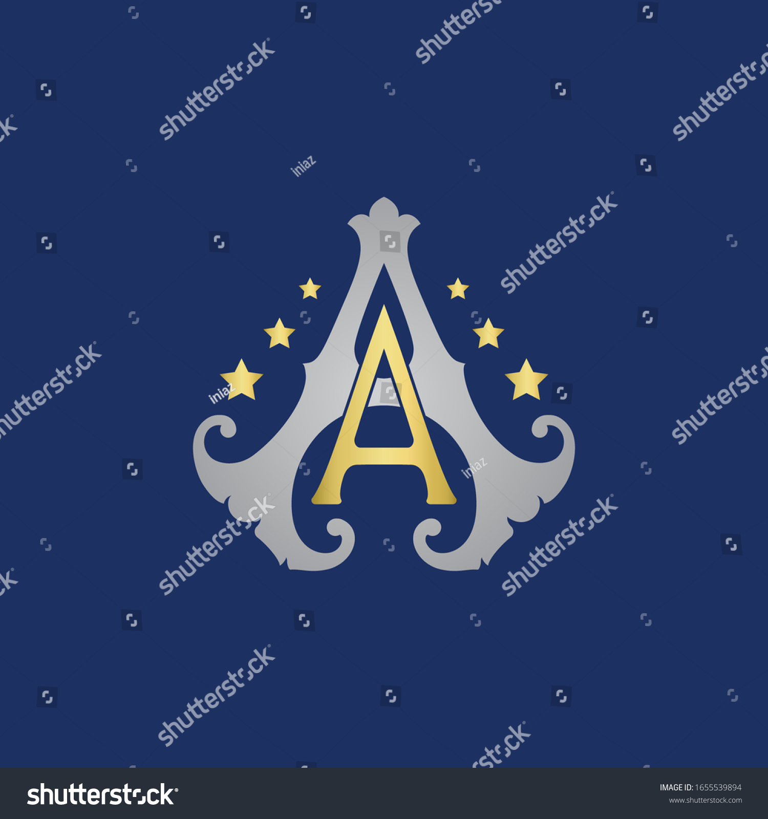 Classy Gold Letter V Logo Icon Stock Vector Royalty Free