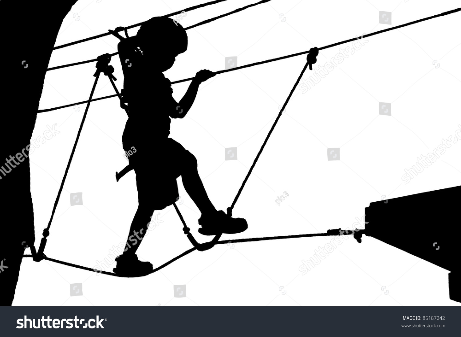 Climbing Kid Silhouette. Vector Image. - 85187242 : Shutterstock