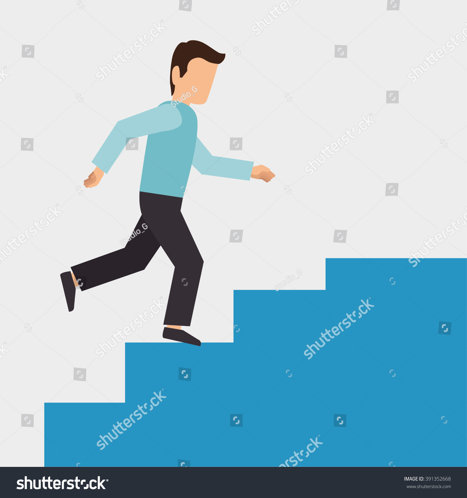 Climbing Stairs Design Stock Vector Illustration 391352668 : Shutterstock