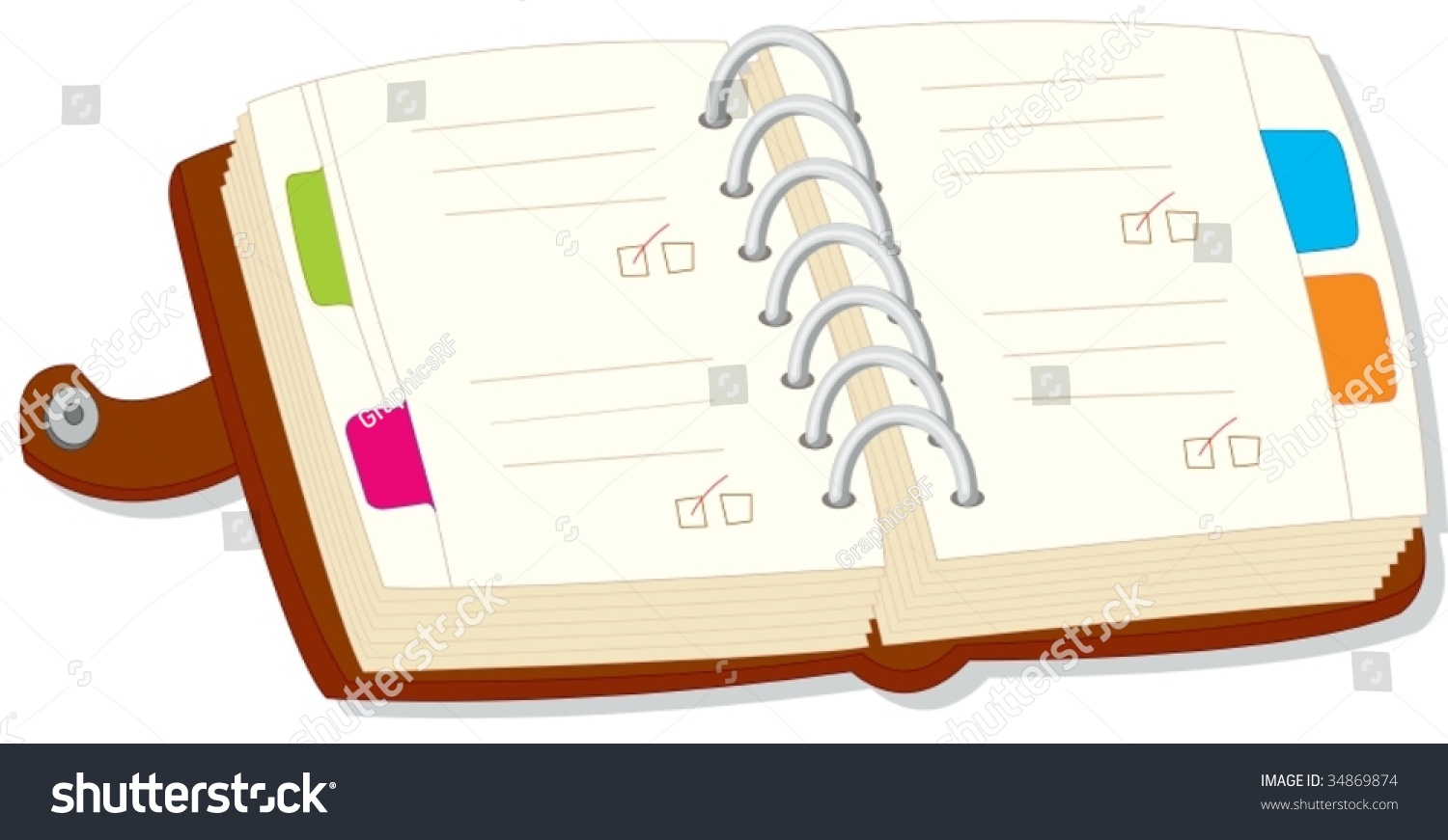 Clipart Style Cartoon Diary Stock Vector 34869874 - Shutterstock