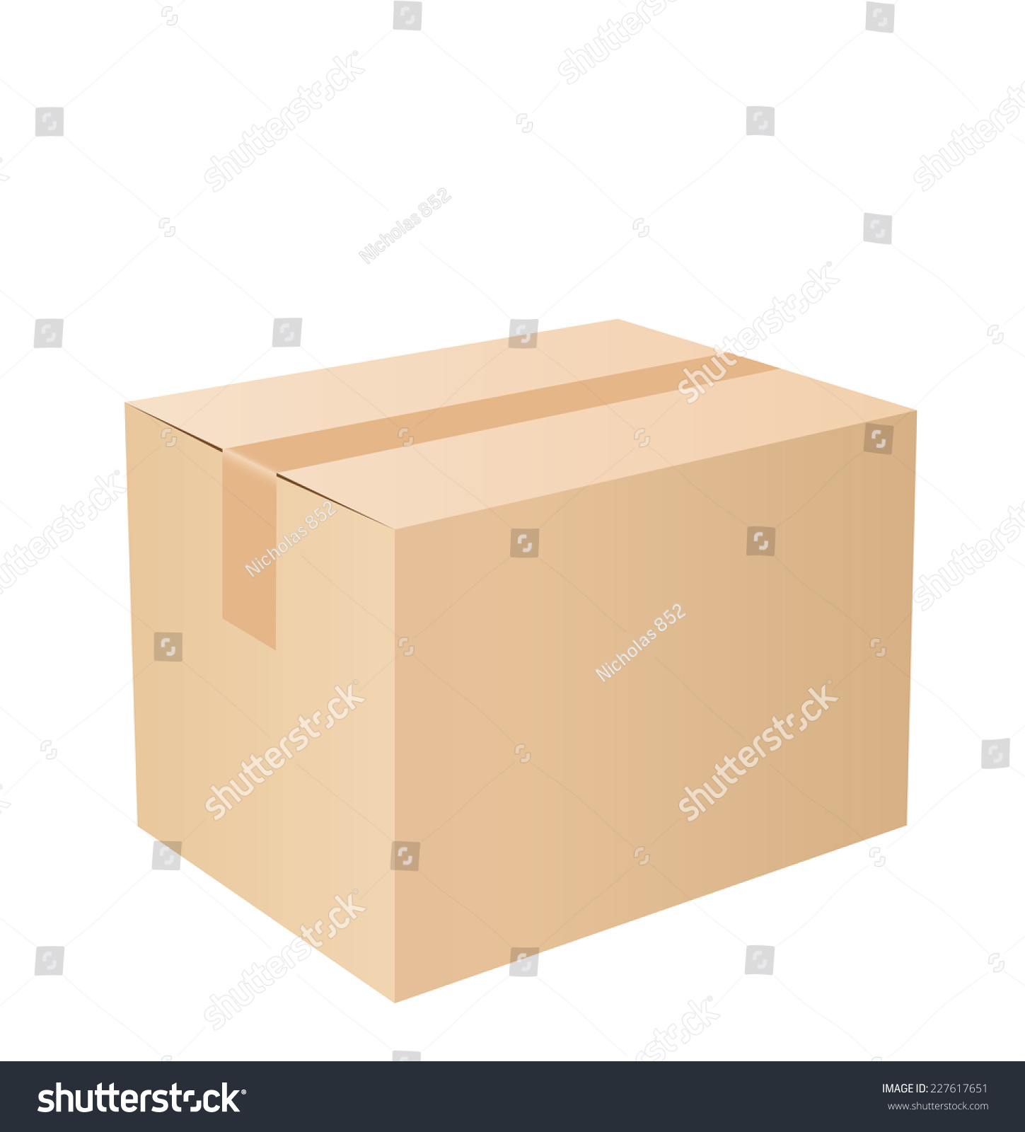 Closed Cardboard Box Taped Isolated On Stock Vector Royalty Free