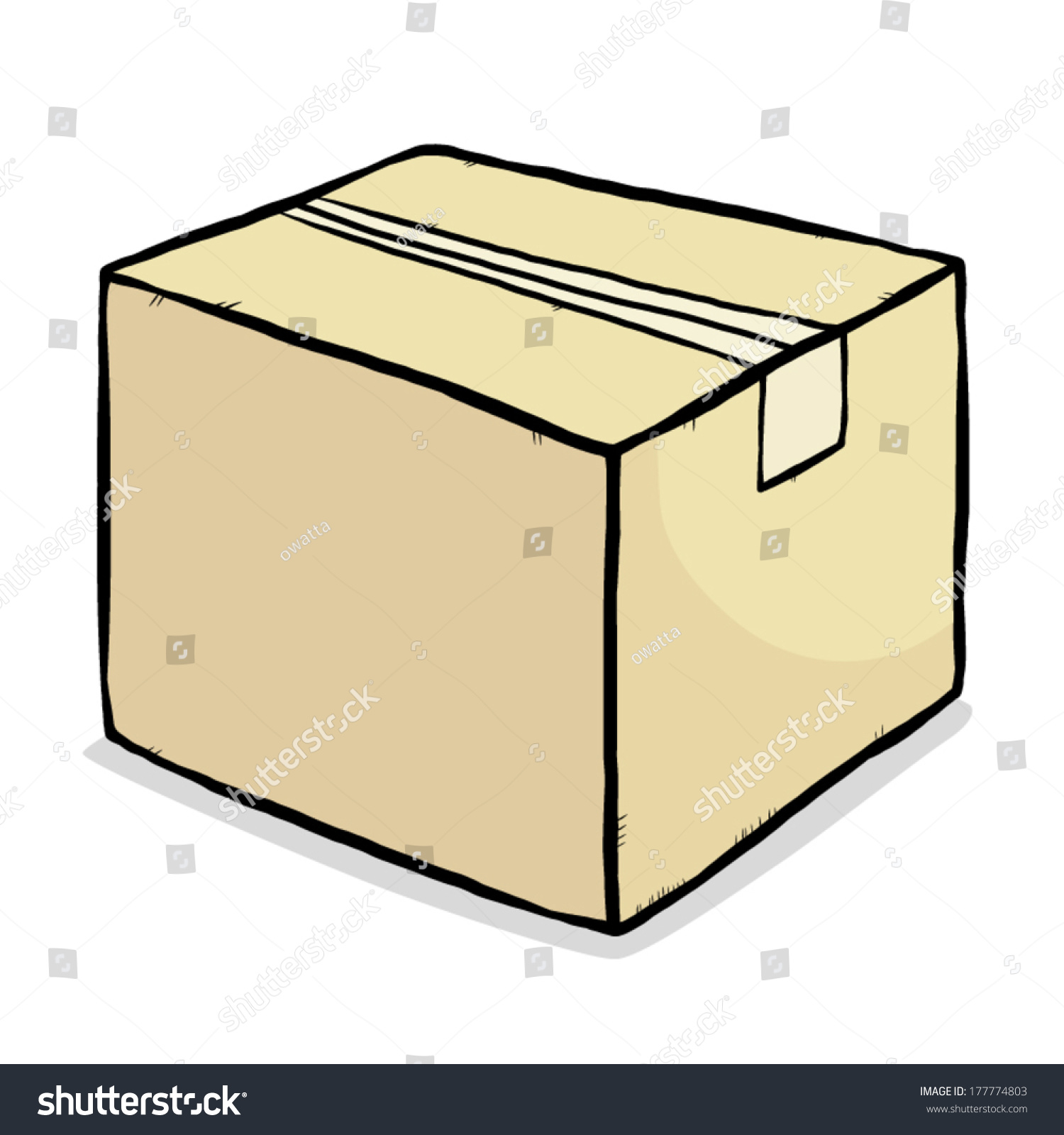 Closed Cardboard Paper Box / Cartoon Vector And Illustration, Hand
