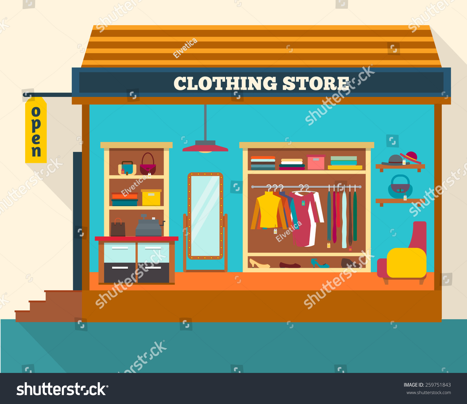 Clothing Store. Man And Woman Clothes Shop And Boutique. Shopping