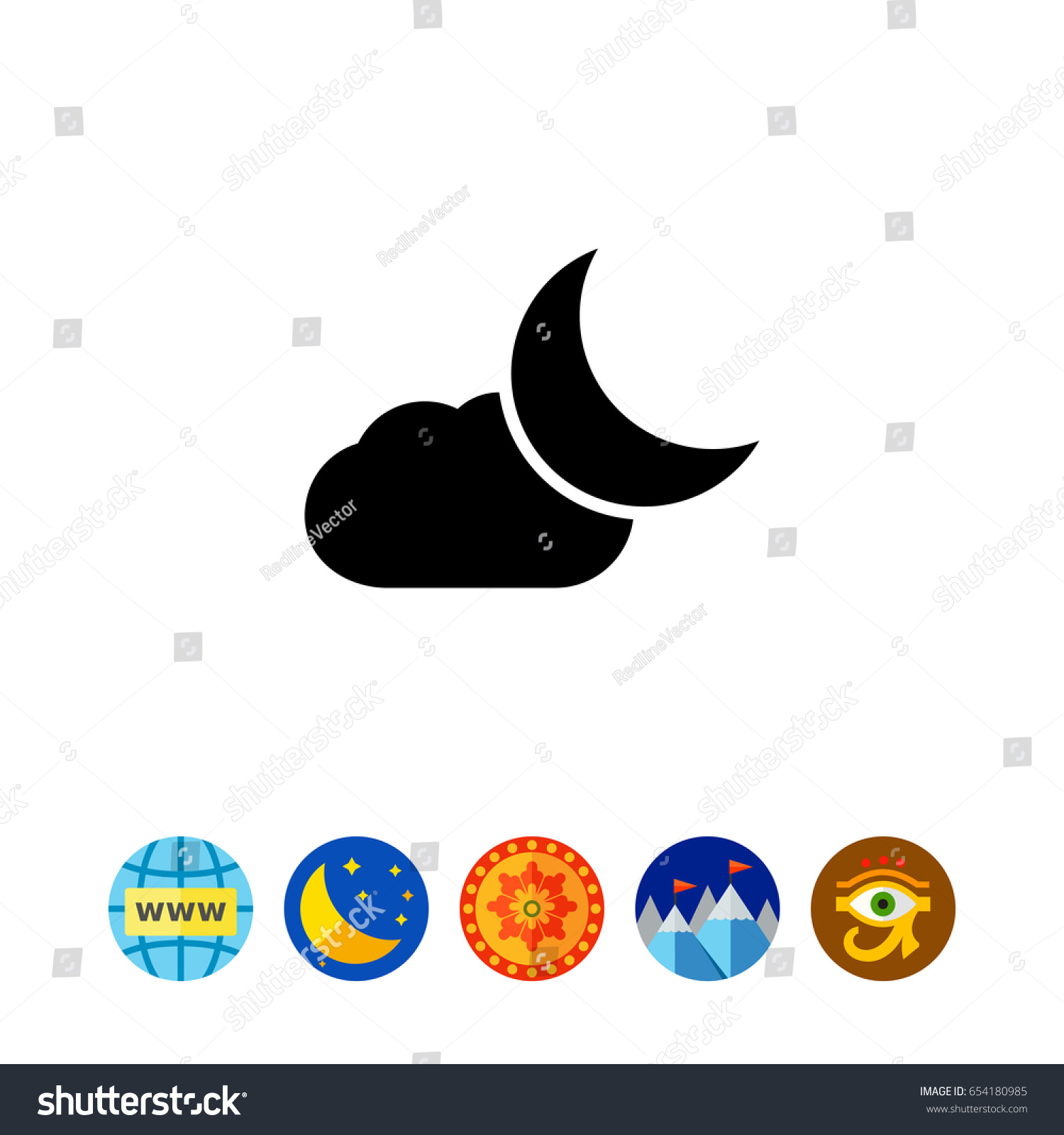 Cloudy Night Stock Vector Royalty Free 654180985 Shutterstock