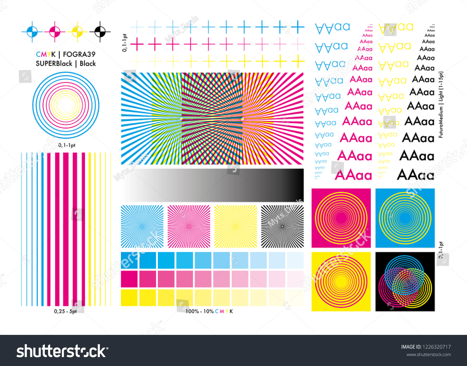 Cmyk Calibration Element Collection Stock Vector Royalty Free