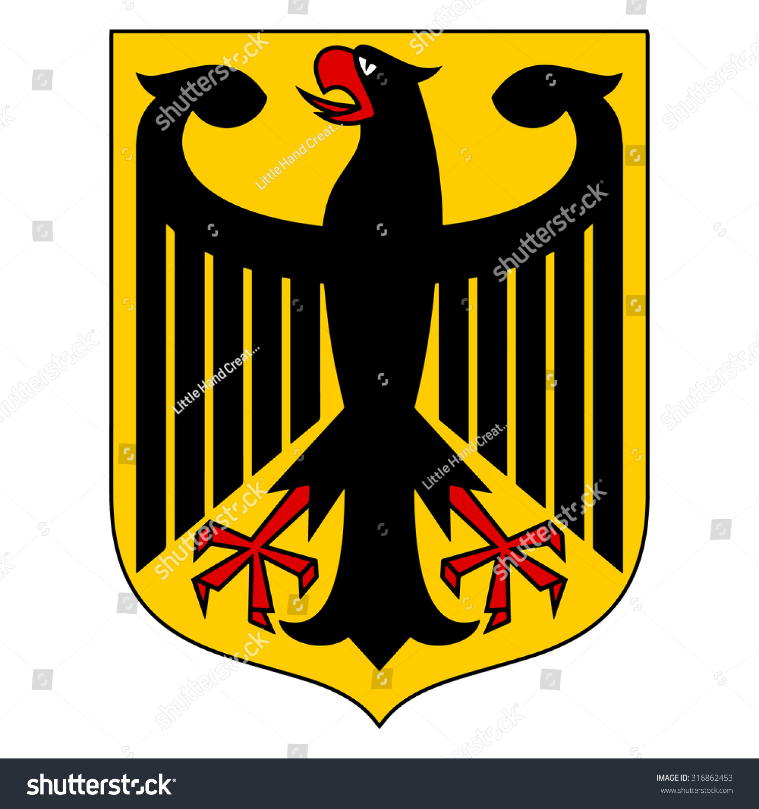 Coat Of Arms Of Germany Symbol. Vector Of The Bundesadler Or Federal ...