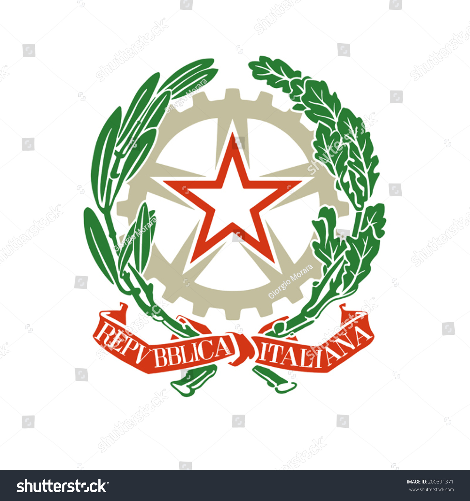 Coat Of Arms Of The Italian Republic Stock Vector Illustration Shutterstock