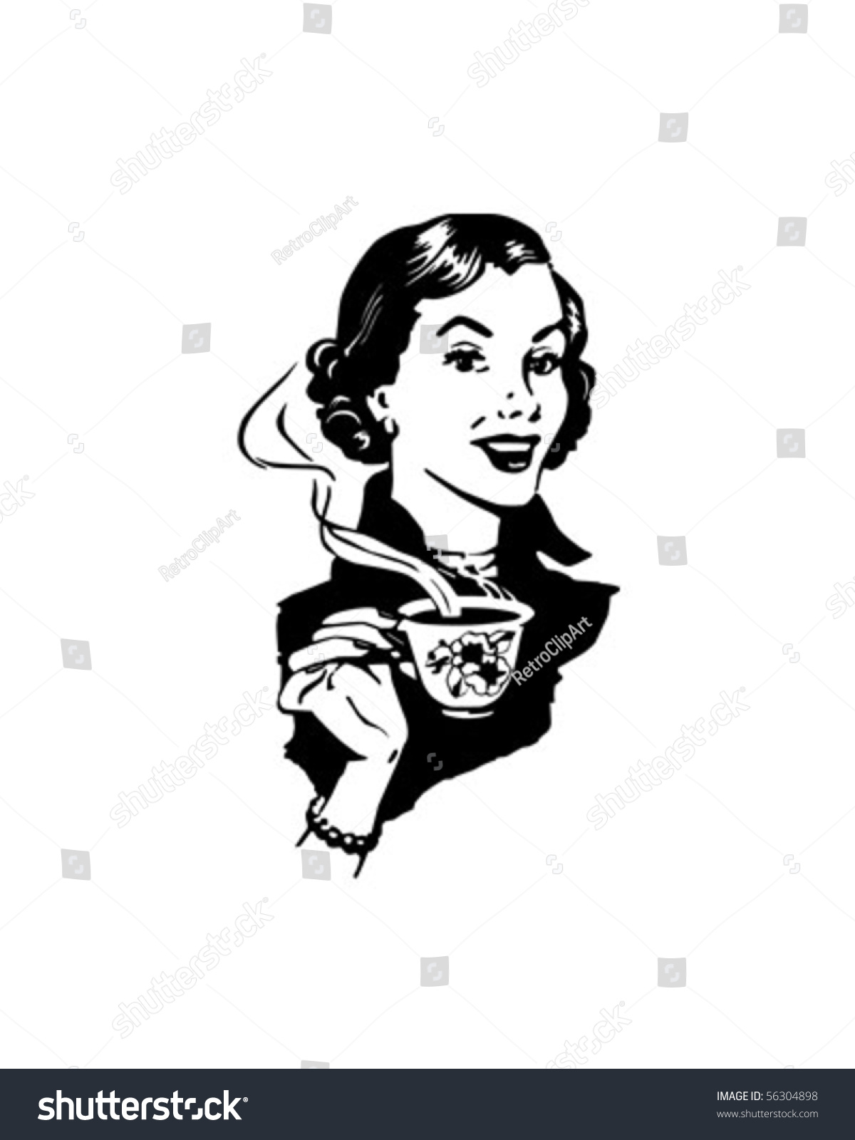 clipart of lady drinking coffee - photo #33
