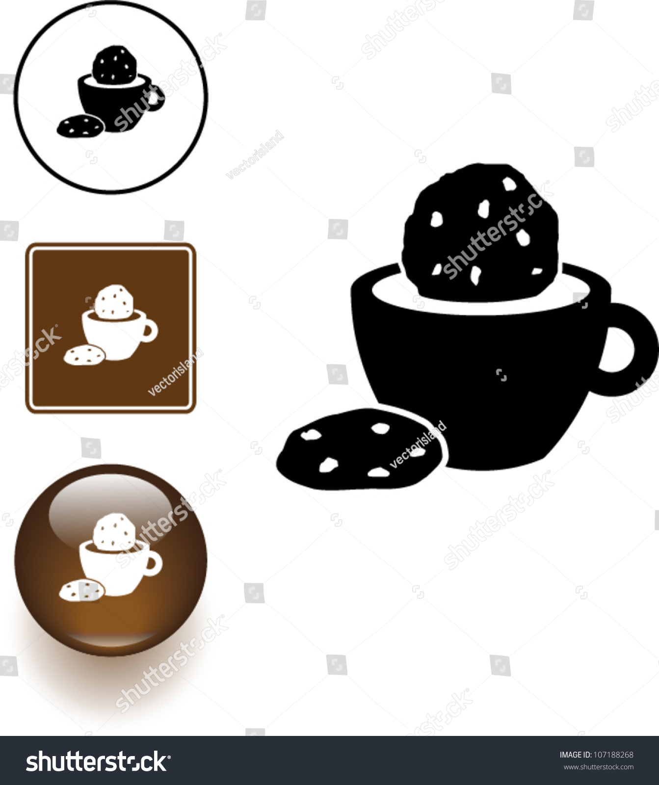 coffee or chocolate and cookies symbol sign and button coffee or chocolate and cookies symbol sign and button