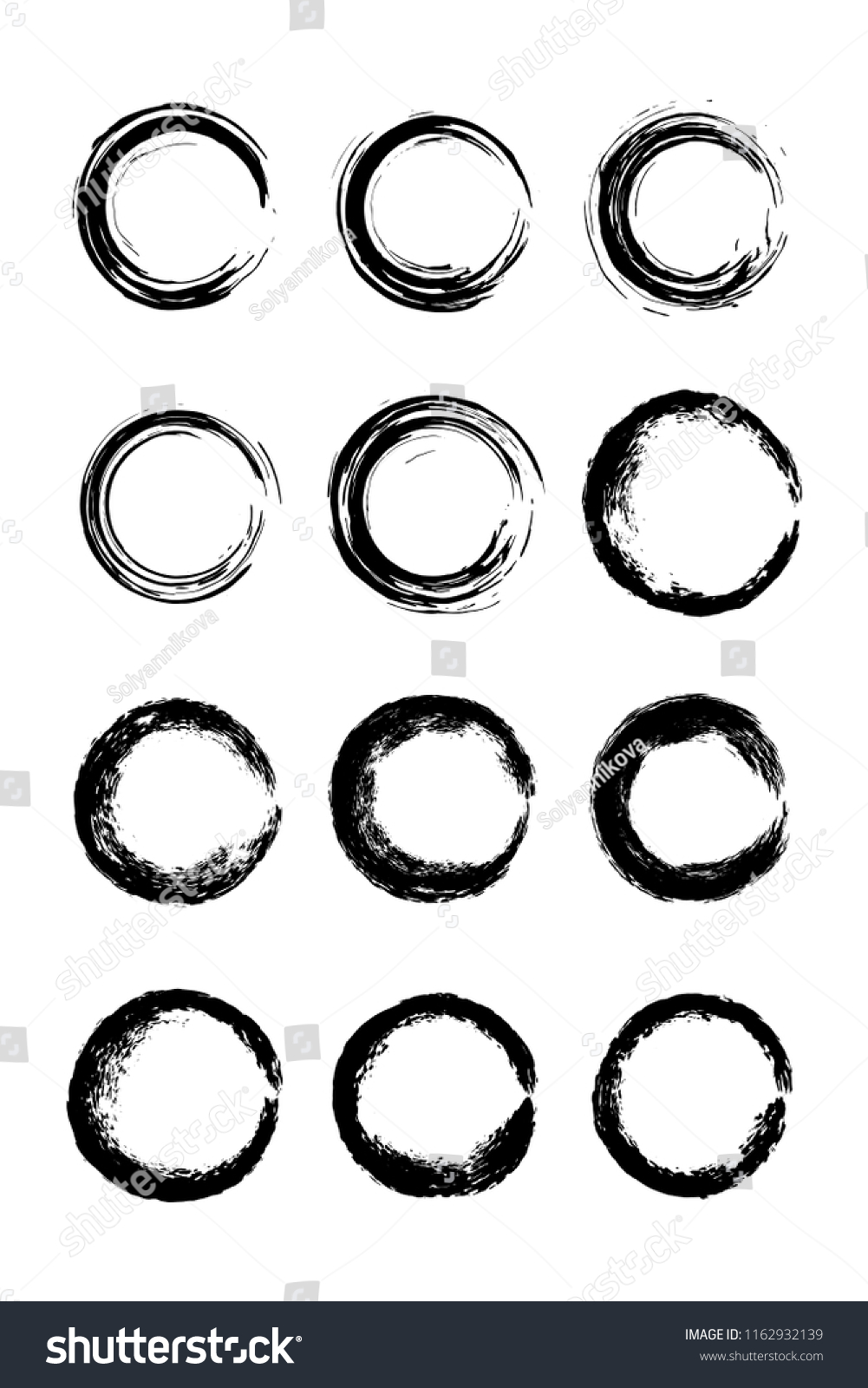 Collection Modern Grunge Black Circle Frame Vector De Stock Libre De