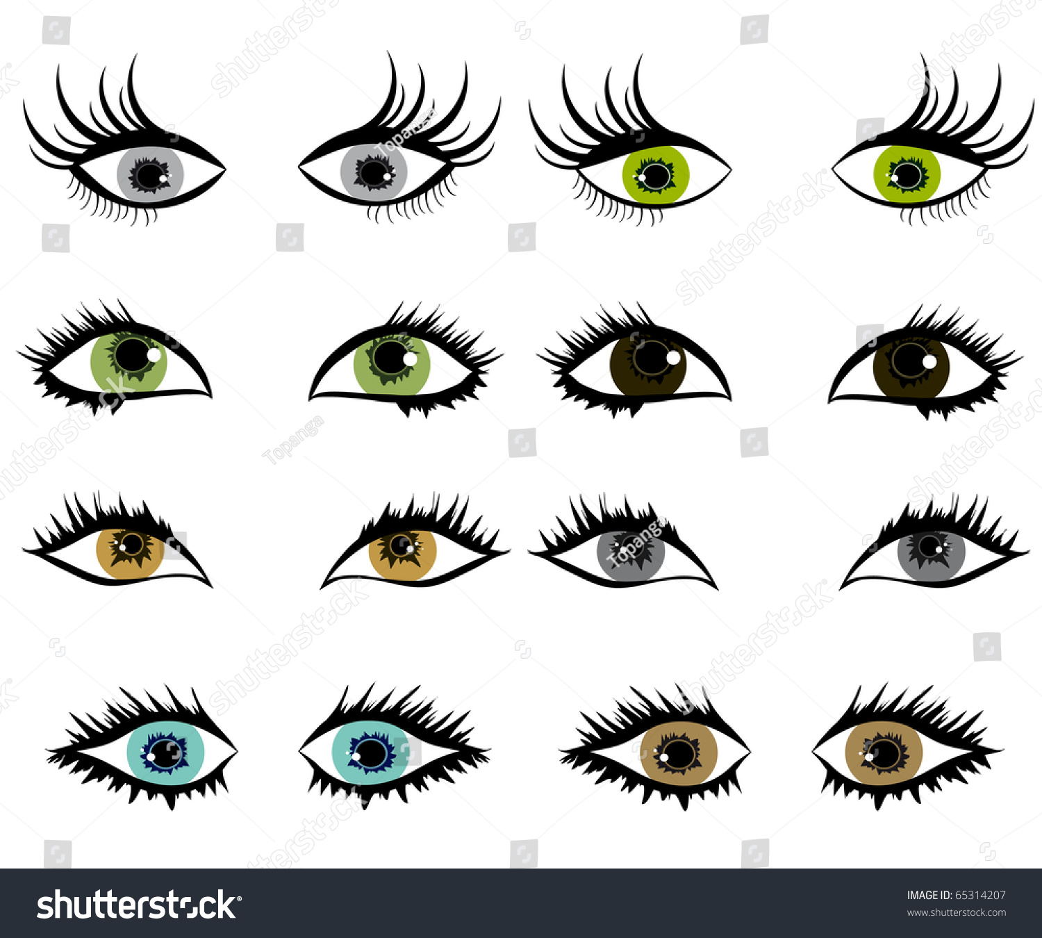 Collection Human Eyes Stock Vector Royalty Free 65314207