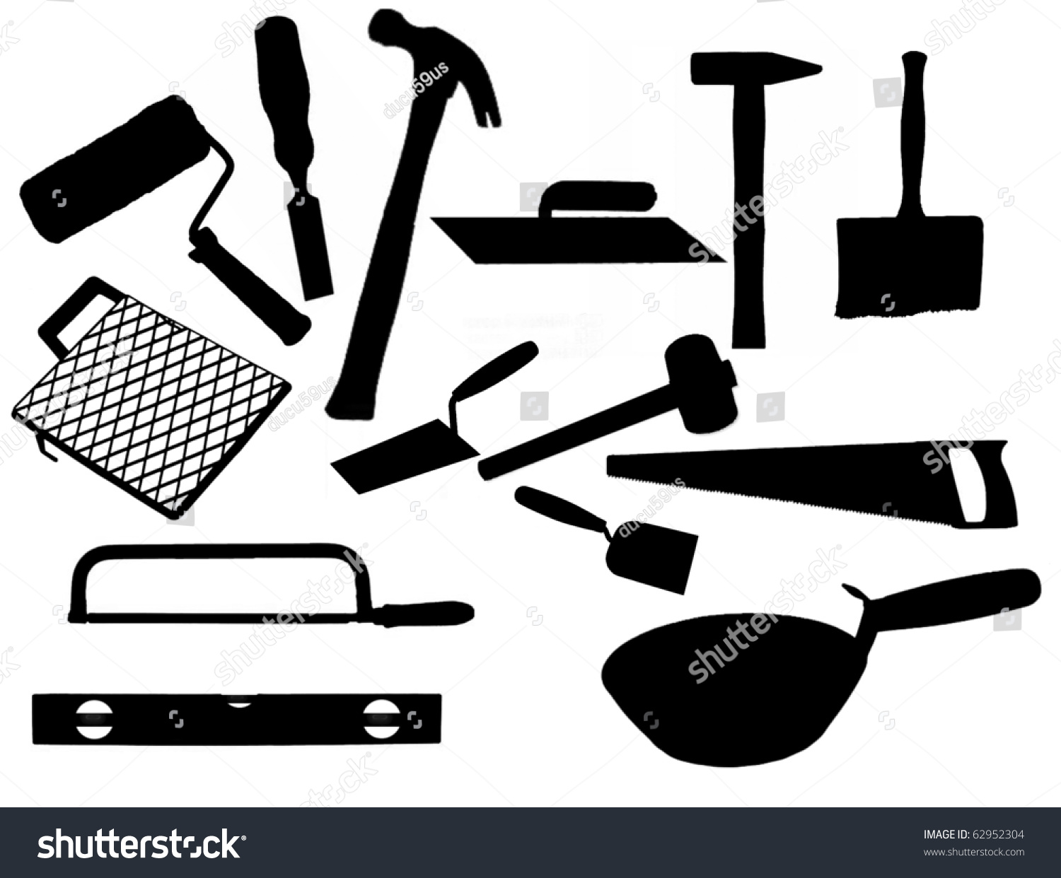 Collection Of Most Common Types Of Masonry Tools, Vector Illustration 62952304 Shutterstock