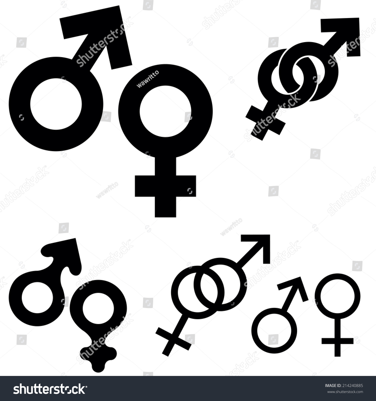 Collection Sex Symbols Isolated On White Stock Vector
