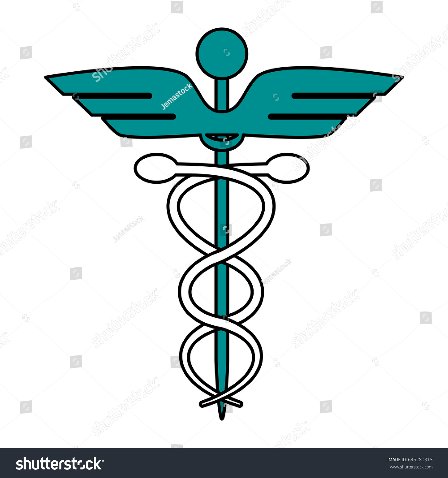 Color Graphic Cartoon Health Symbol Serpent Stock Vector Royalty Free