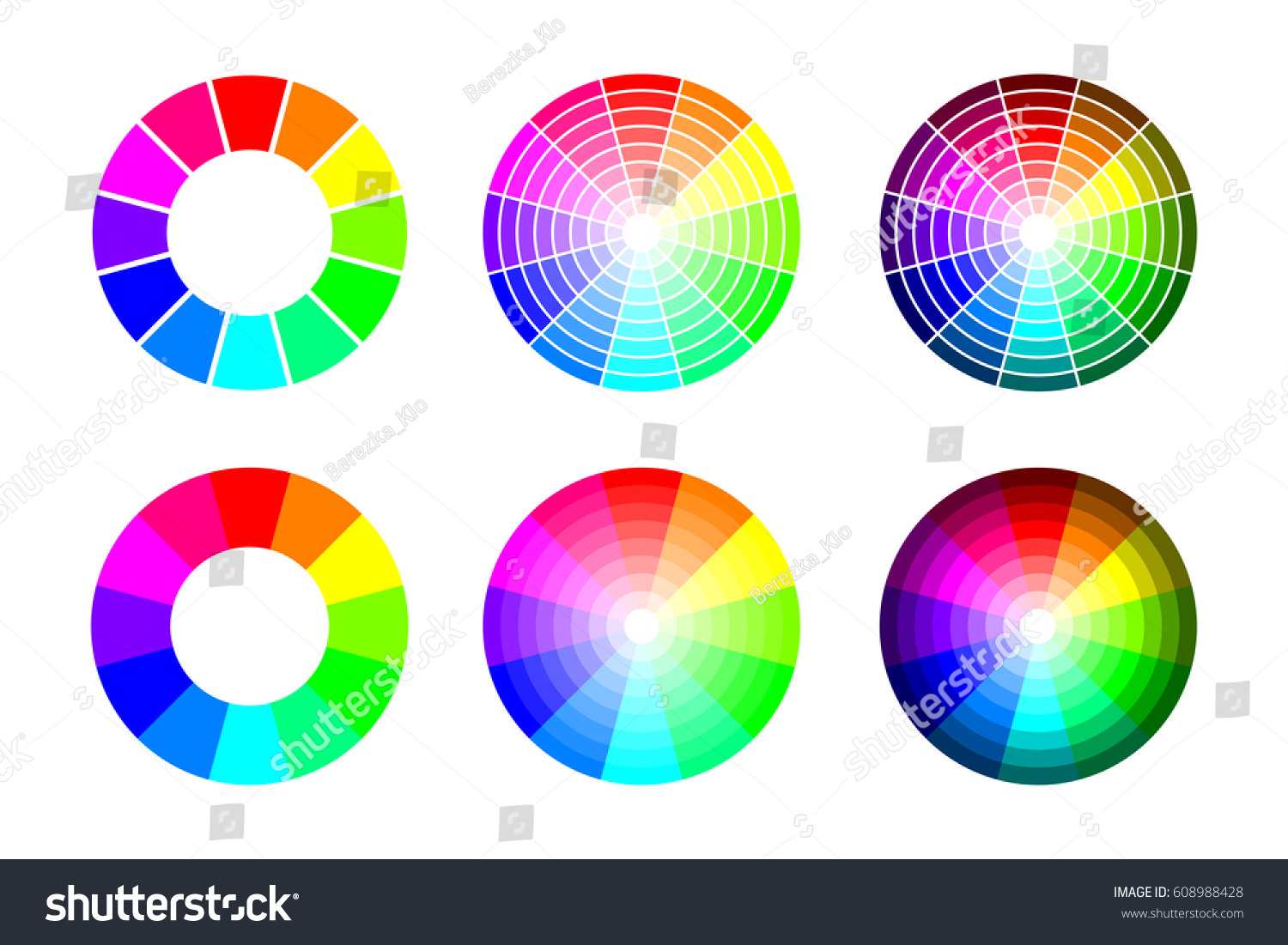 Color Wheel 12 Color Rgb Vector Stock Vector Royalty Free 608988428