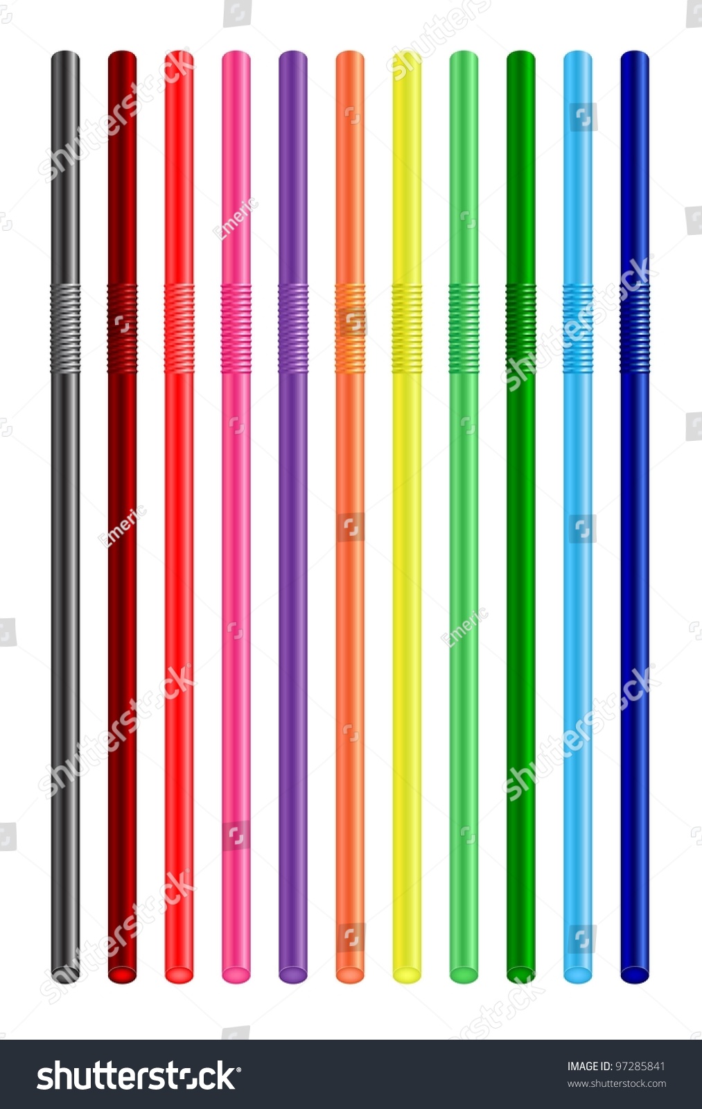 Colored Drinking Straws Stock Vector Illustration 97285841 Shutterstock