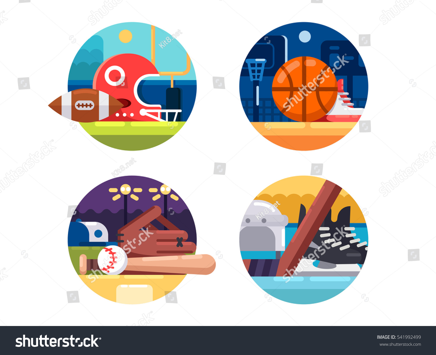 Colored icons popular sports Colored icons popular sports