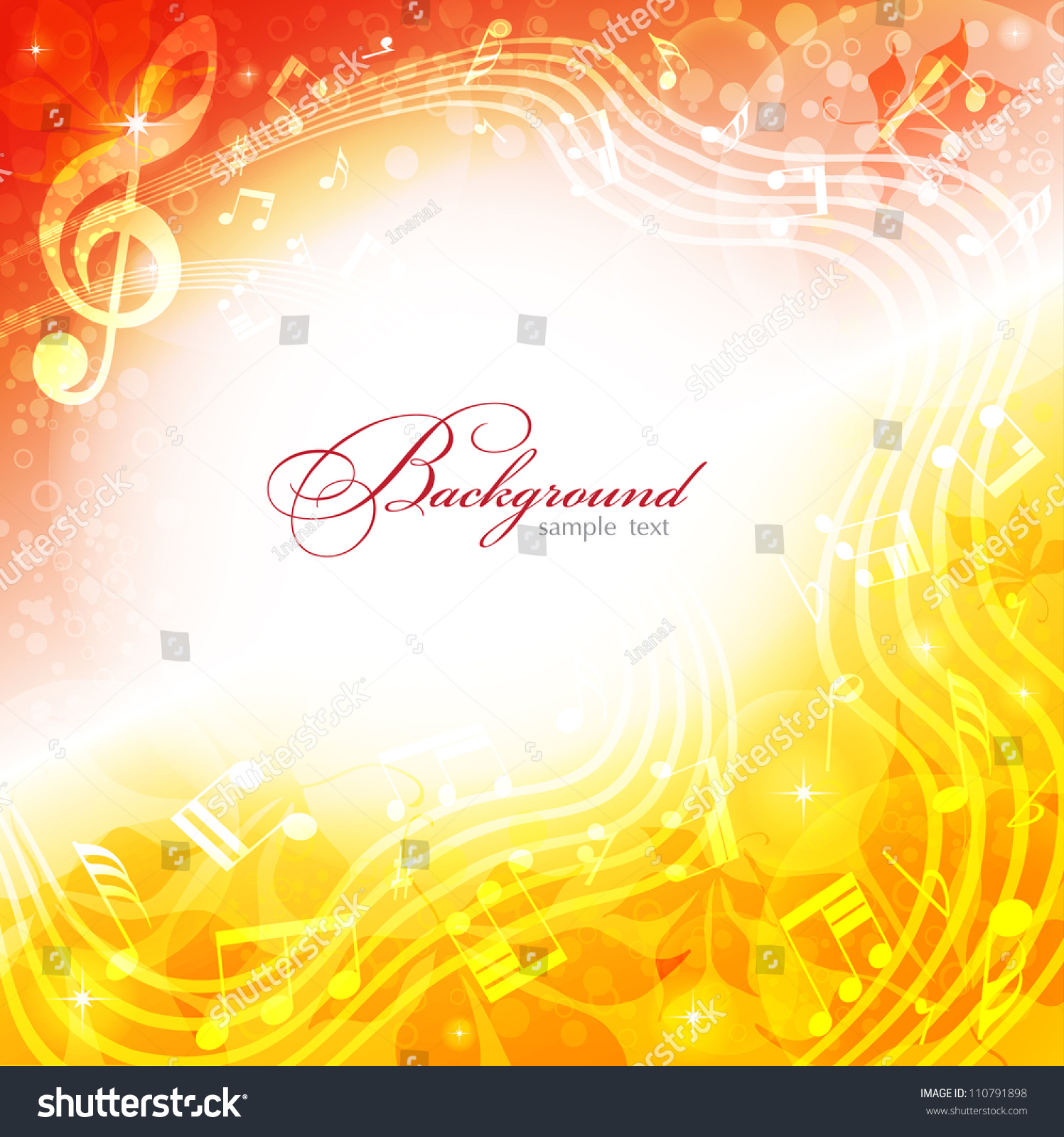 Colorful Autumn Background Music. Stock Vector Illustration 110791898