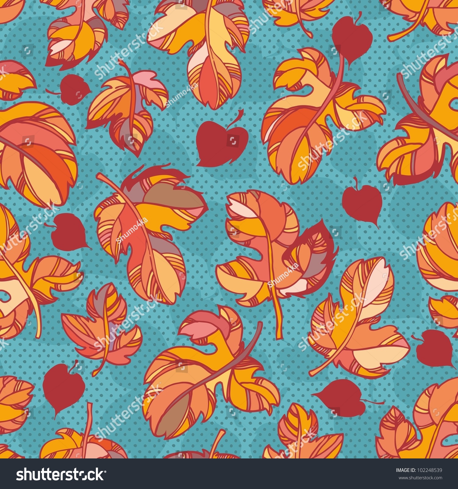 Colorful Autumn Leaves. Outlines And Bright Colors Stock Vector