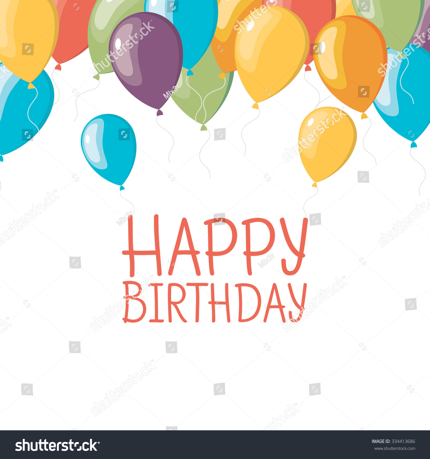 Colorful Birthday Background In Flat Design Style Stock Vector 