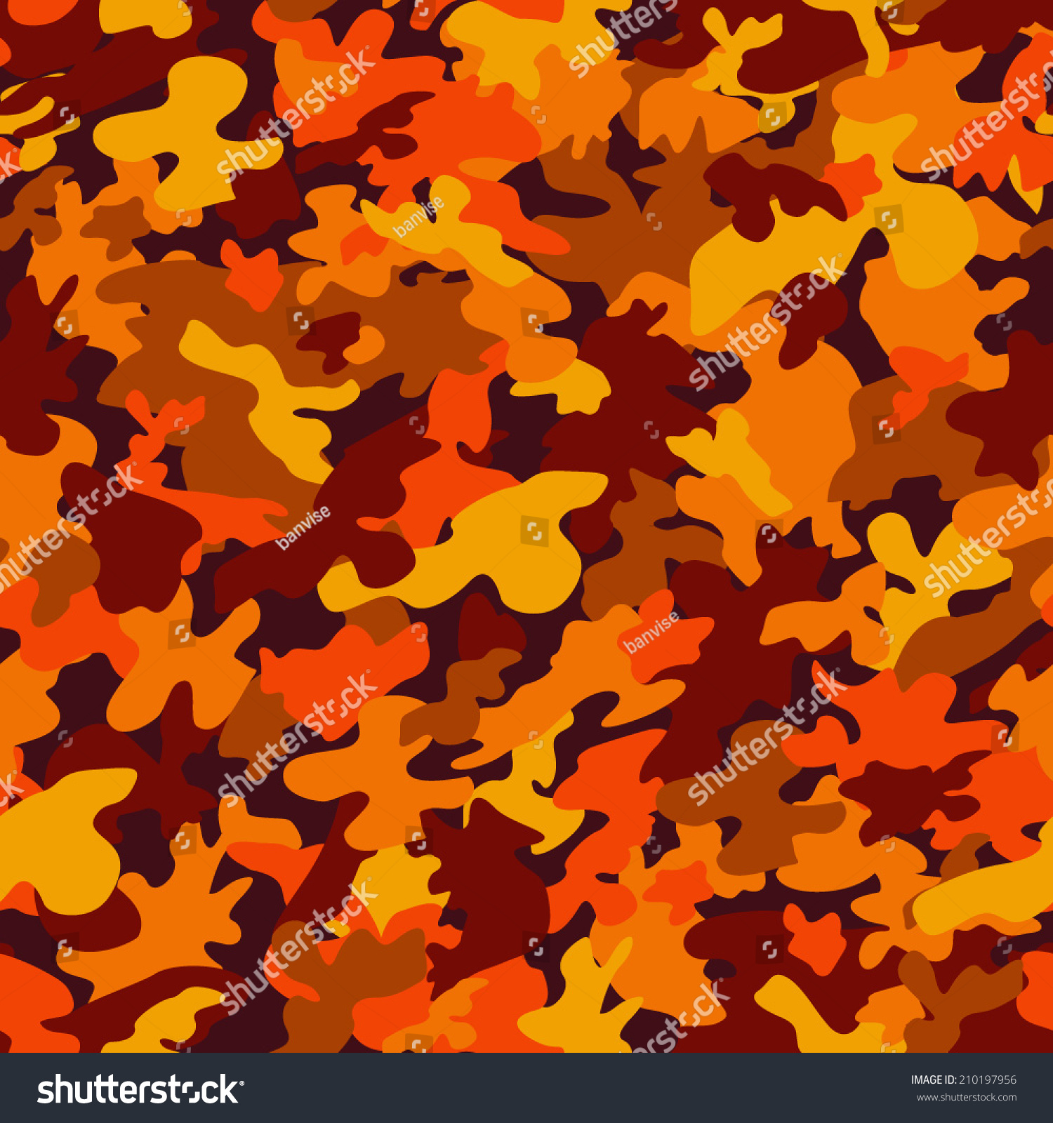 Colorful Camouflage Seamless Patterns Original Vector Stock Vector