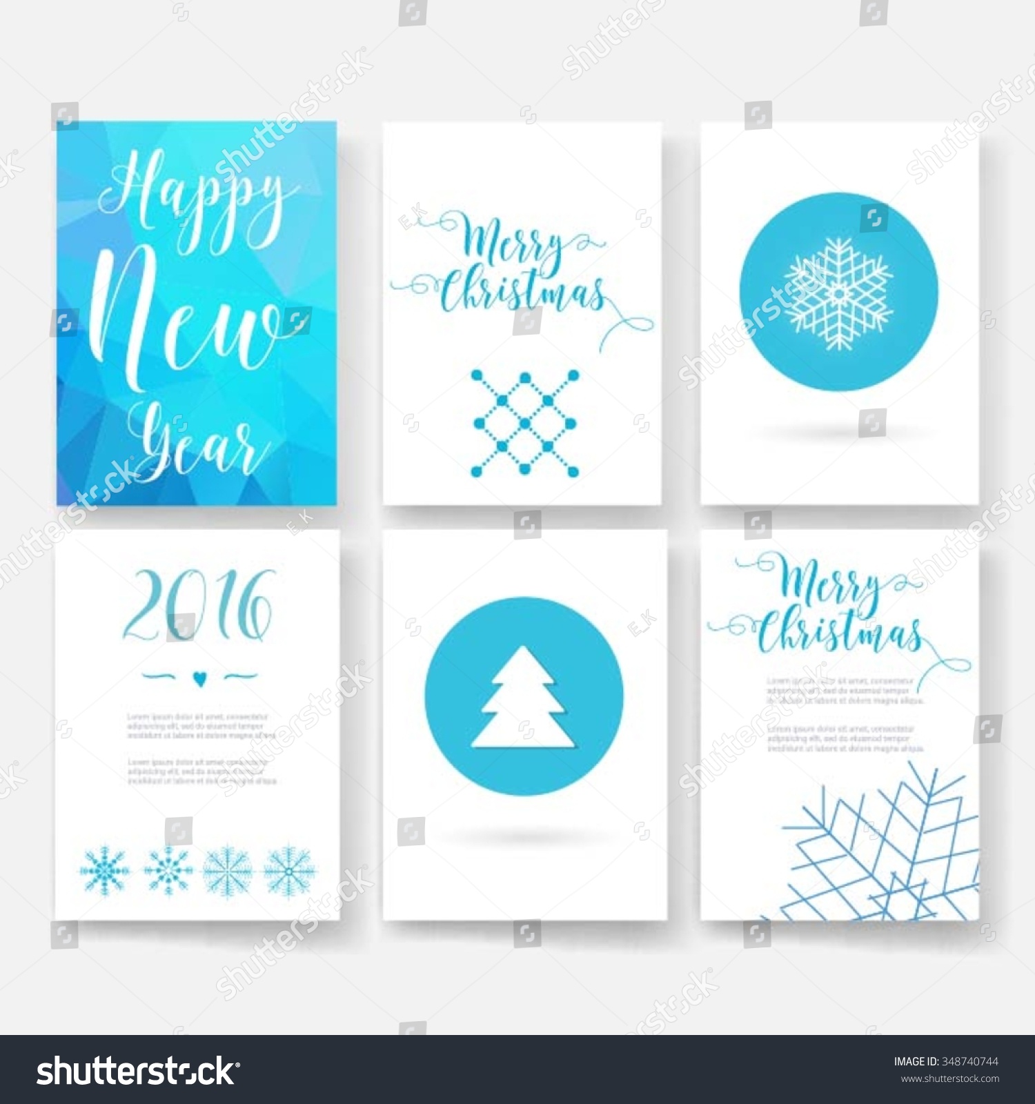 Colorful Merry Christmas Flyer. Christmas Card Templates. Christmas Posters Set. Vector