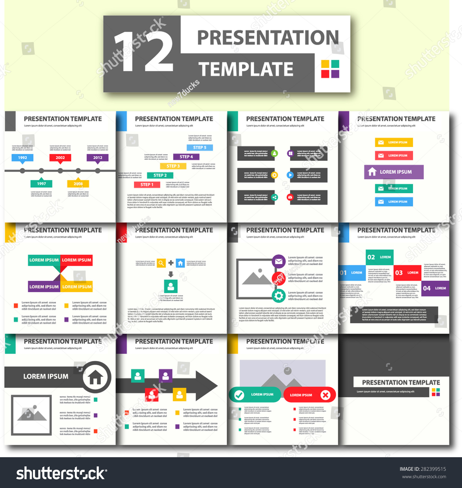 Colorful Presentation Template Brochure Flyer Design Set Black and more color Colorful Presentation Template Brochure Flyer Design Set Black and more color