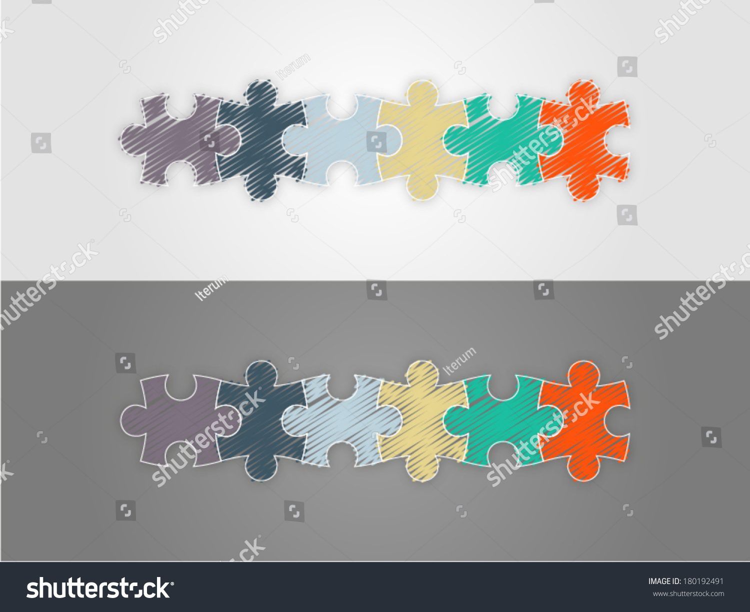 Colorful Rainbow Puzzle Pieces Forming Line Stock Vector Royalty Free