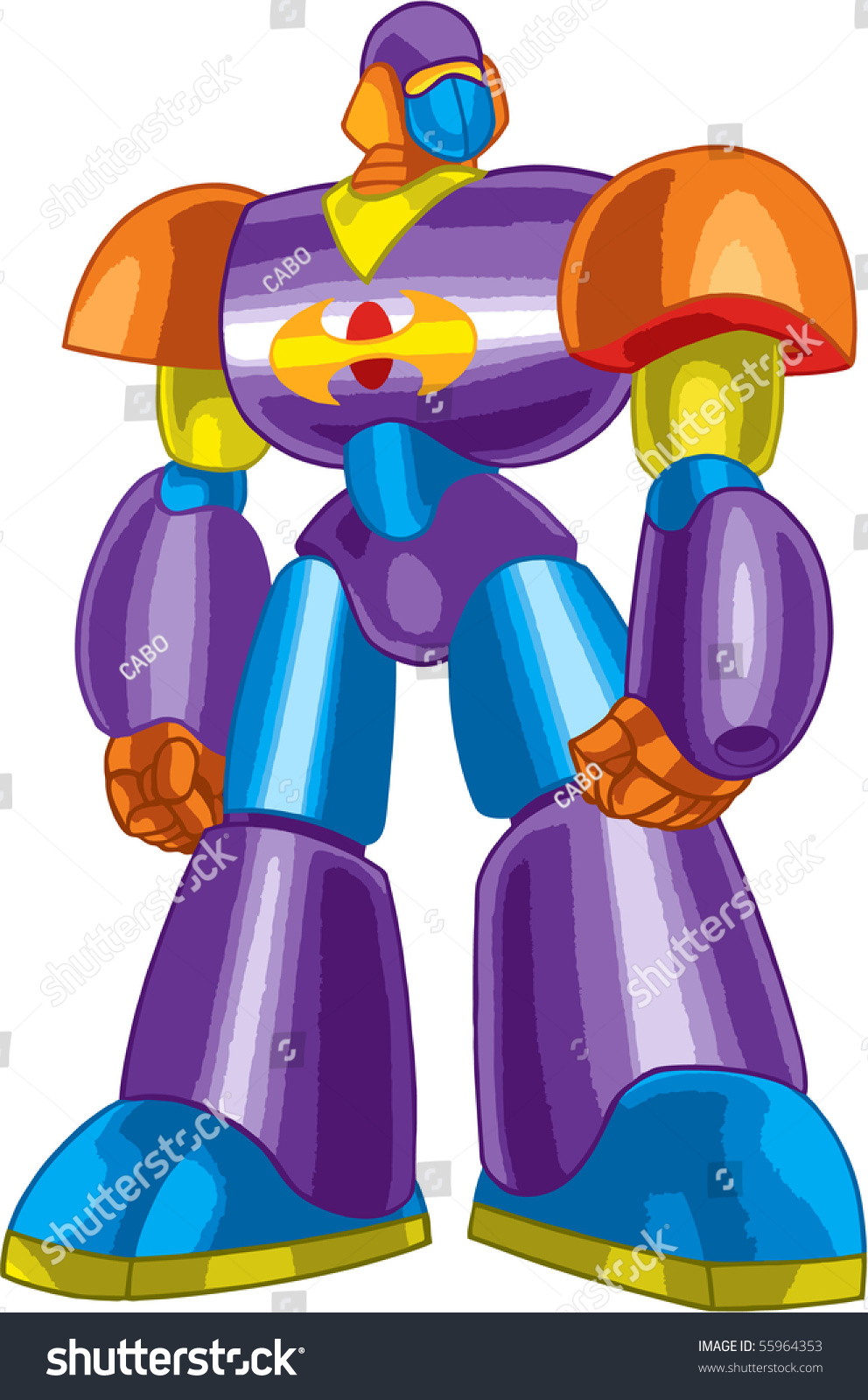 Colorful Robot Stock Vector Illustration 55964353 Shutterstock