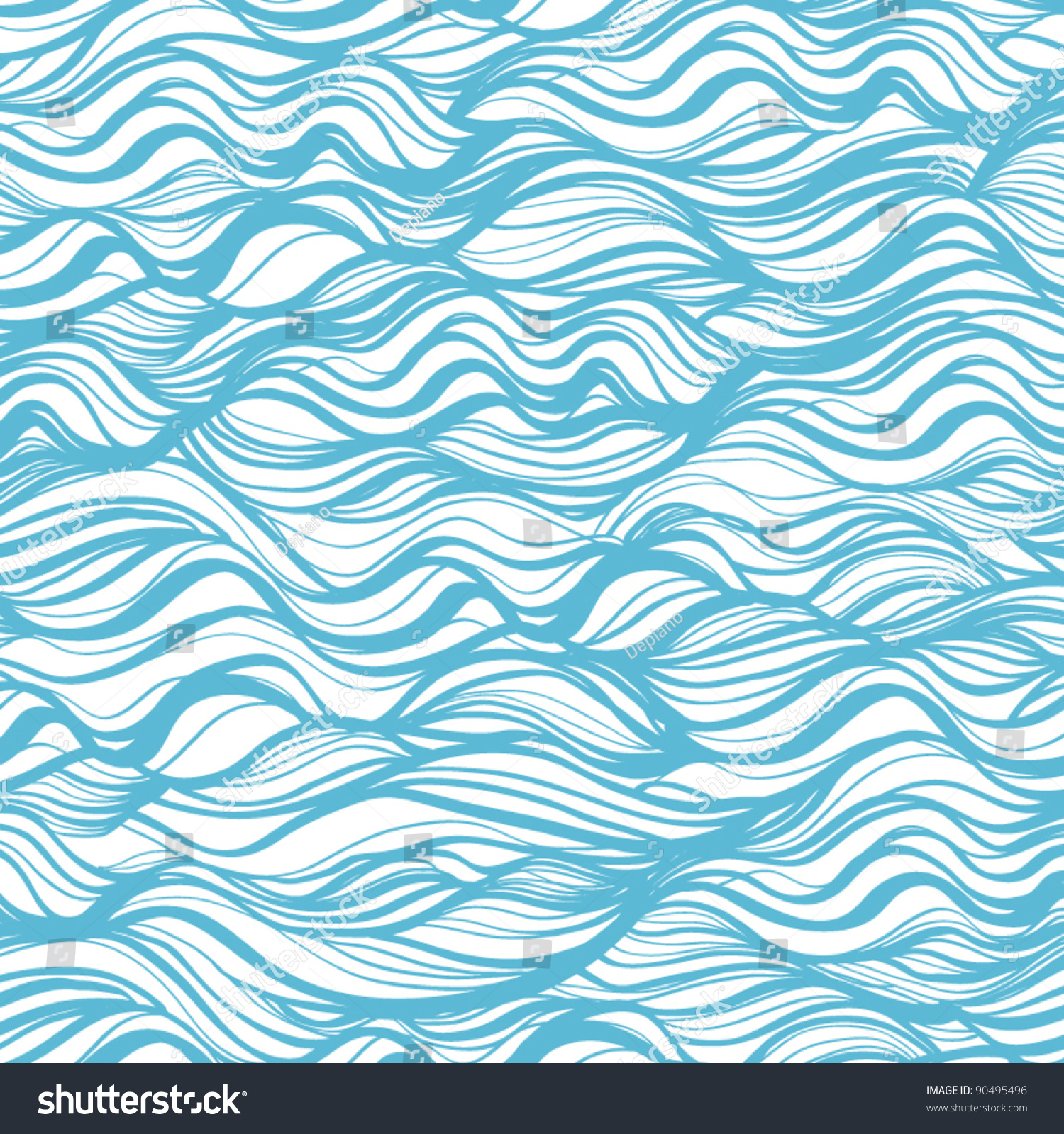 Colorful Seamless Abstract Handdrawn Pattern Waves Stock Vector Shutterstock