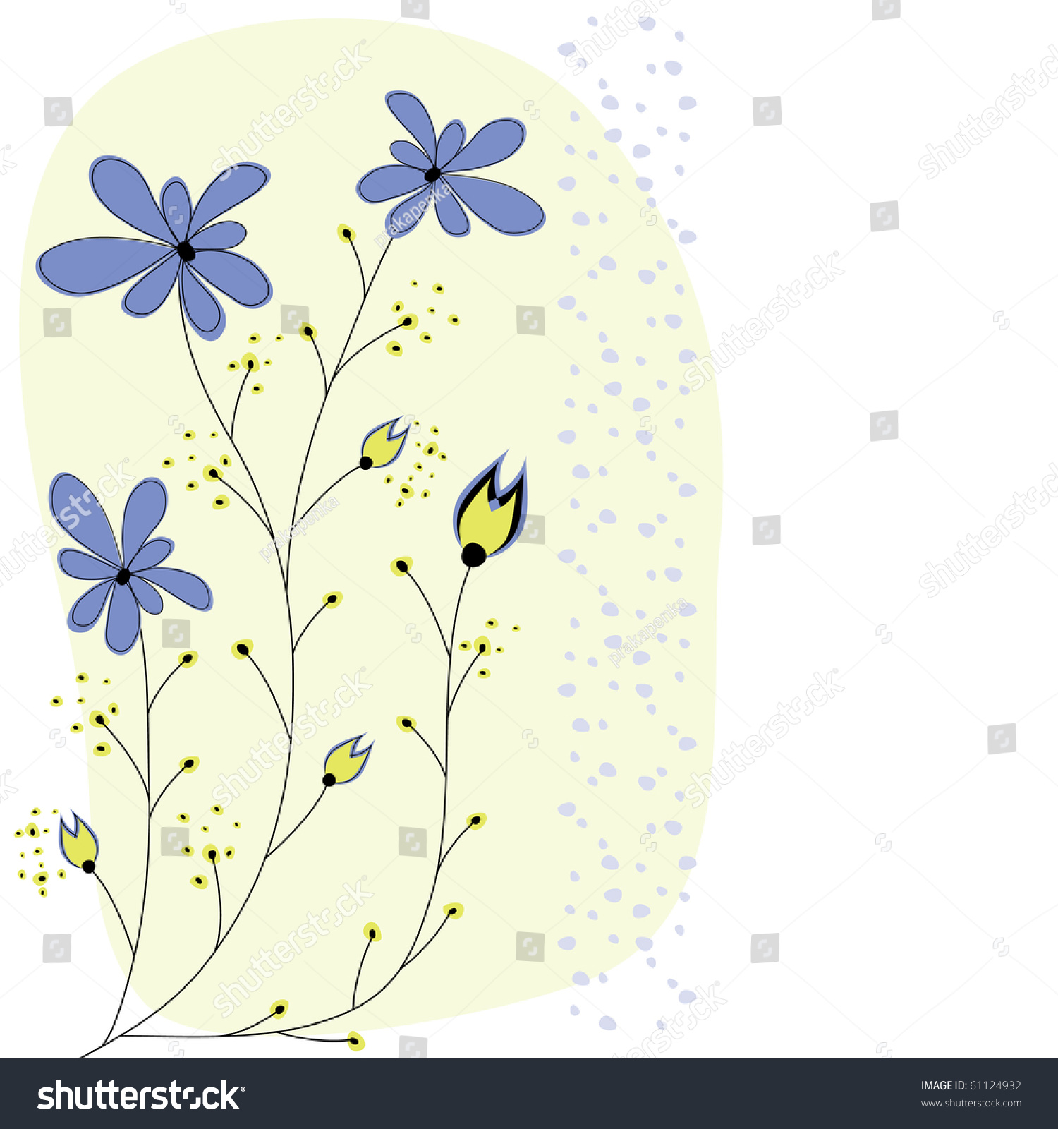 Colorful Spring Flowers . Vector Illustration - 61124932 : Shutterstock