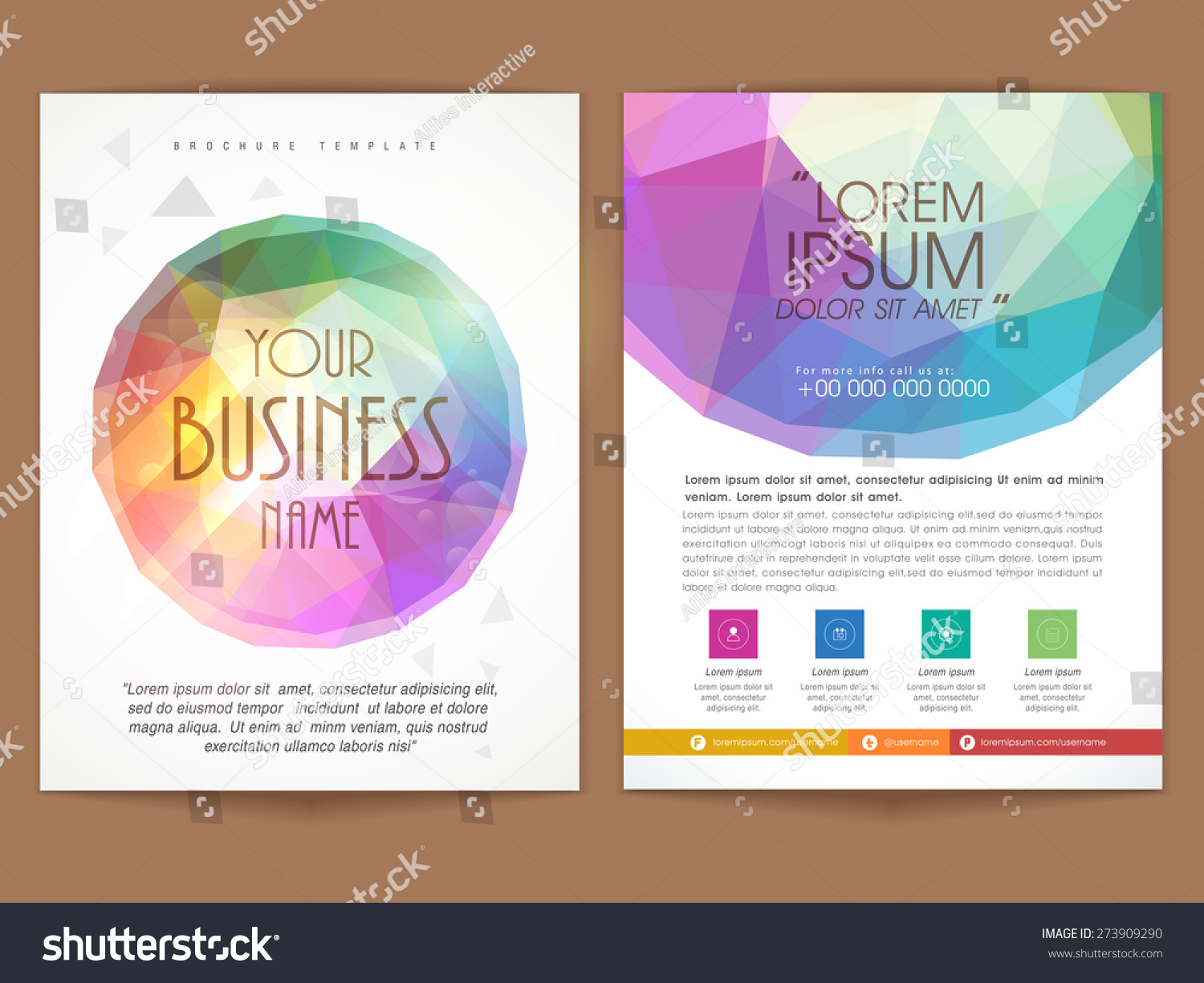 Colorful Two Pages Professional Brochure Template Or Flyer Presentation For Your Business Or Flyer Template Pages